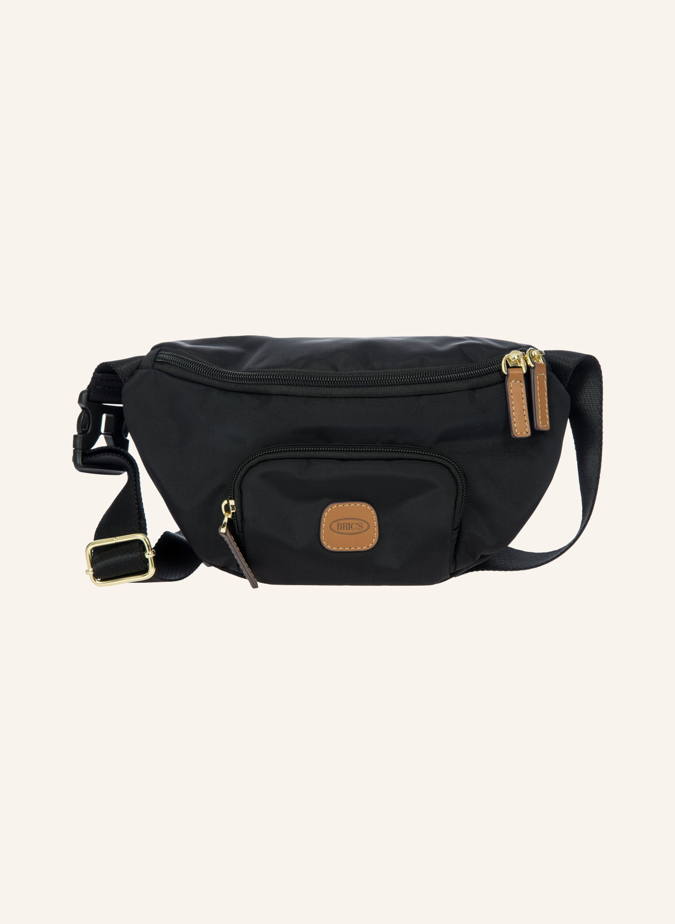 BRIC'S Sacoche ceinture MARSUPIO: NOIR / OR / MARRON