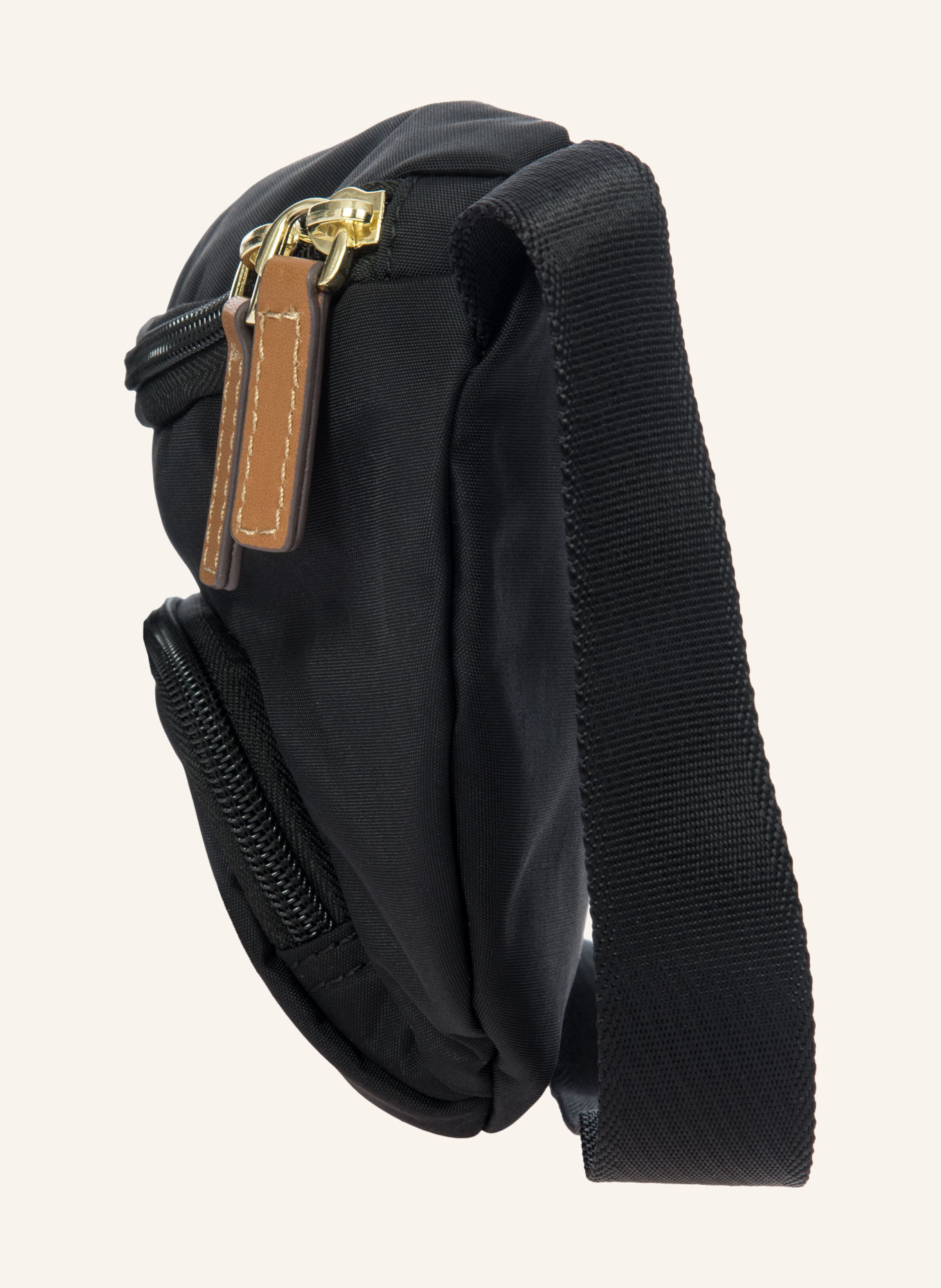 BRIC'S Sacoche ceinture MARSUPIO: NOIR / OR / MARRON