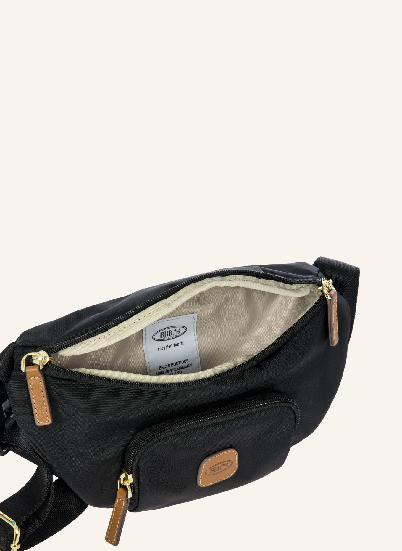 BRIC'S Sacoche ceinture MARSUPIO: NOIR / OR / MARRON