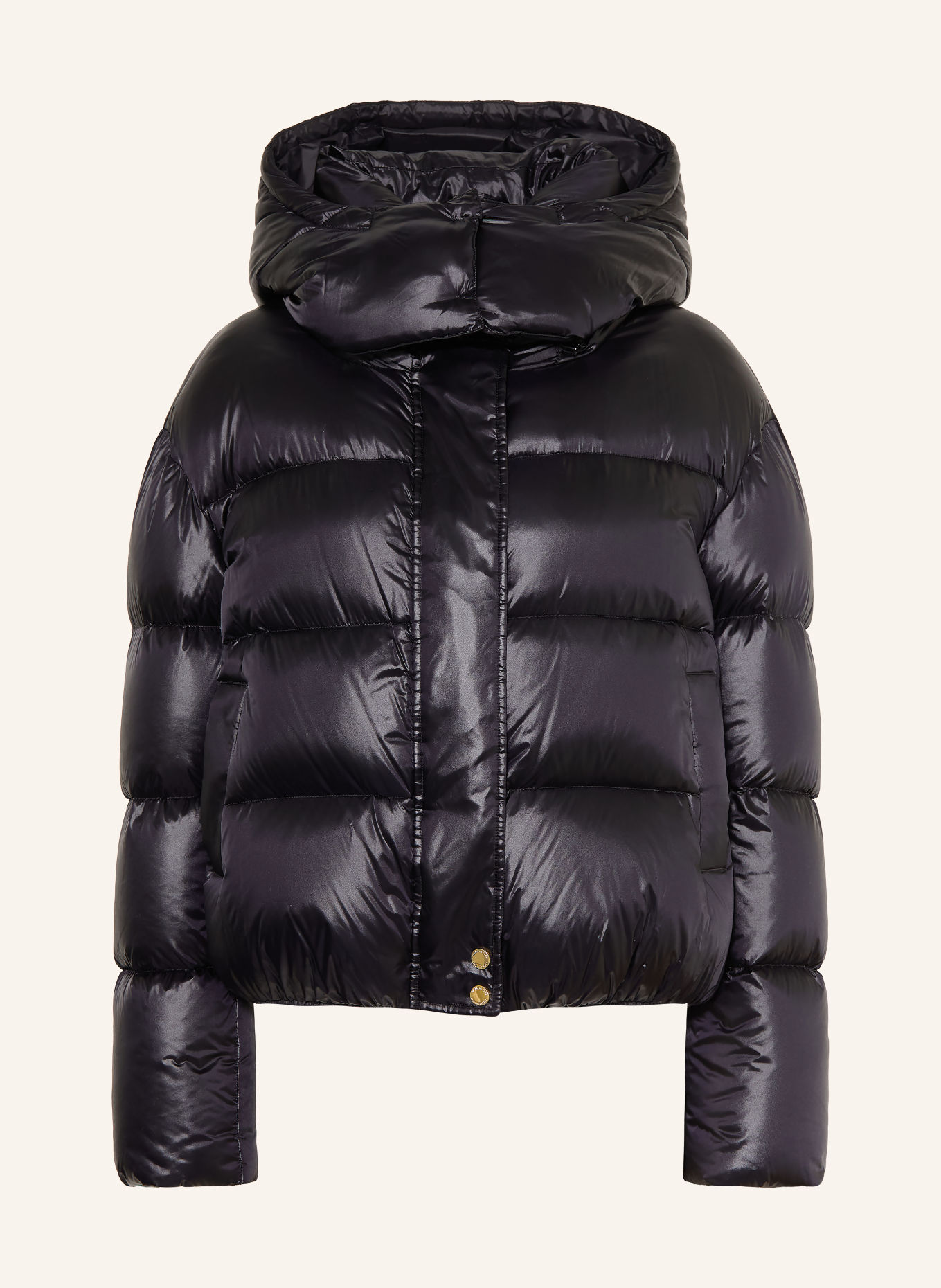PATRIZIA PEPE Down jacket with removable hood: BLACK