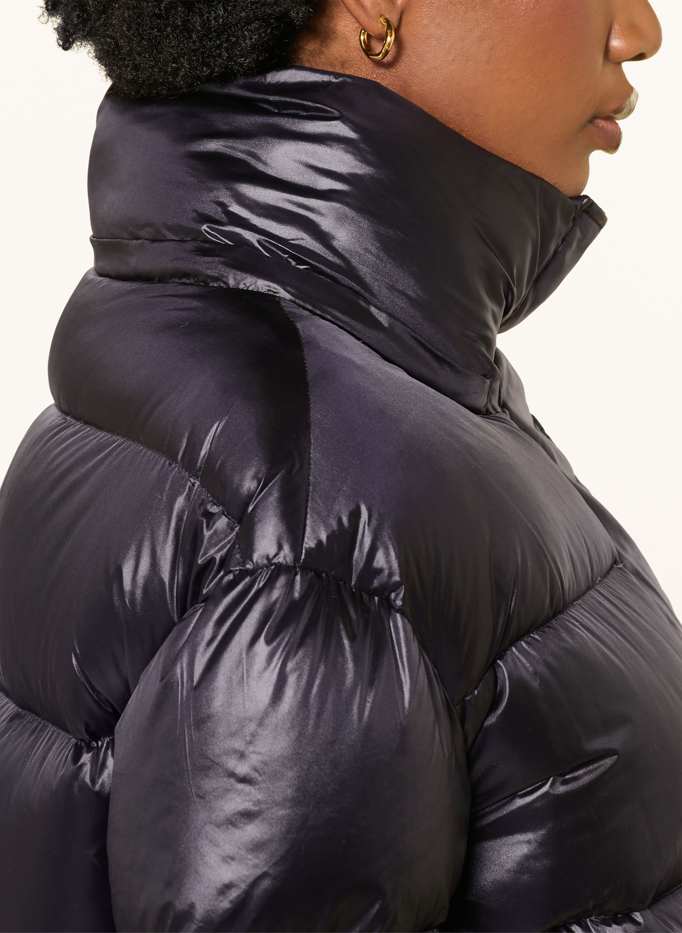 PATRIZIA PEPE Down jacket with removable hood: BLACK