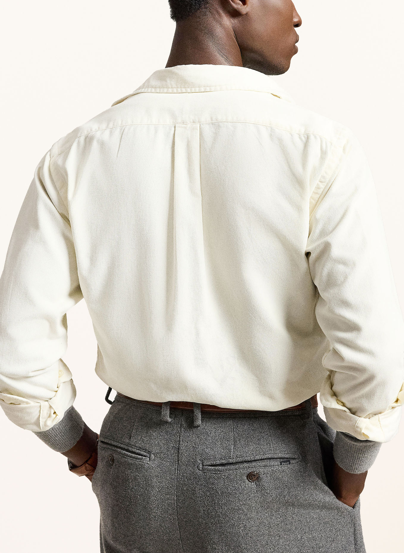 POLO RALPH LAUREN Cordskjorte Custom Fit: CREME