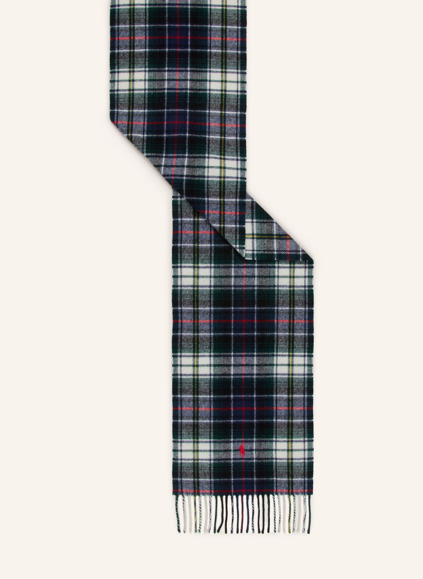POLO RALPH LAUREN Scarf: DARK GRAY / CREAM / RED