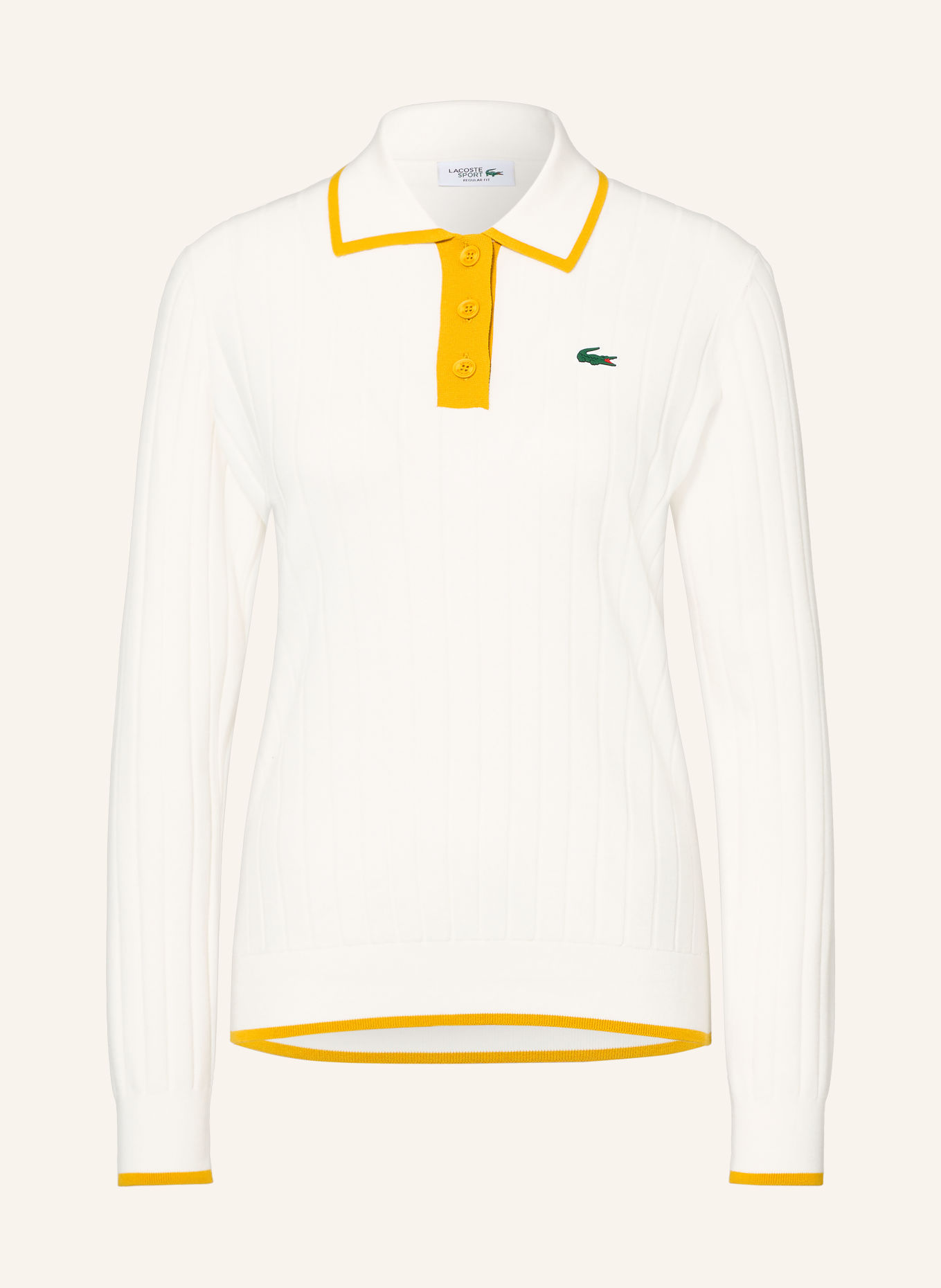 LACOSTE Polo fonctionnel: BLANC / JAUNE FONCÉ / GROEN