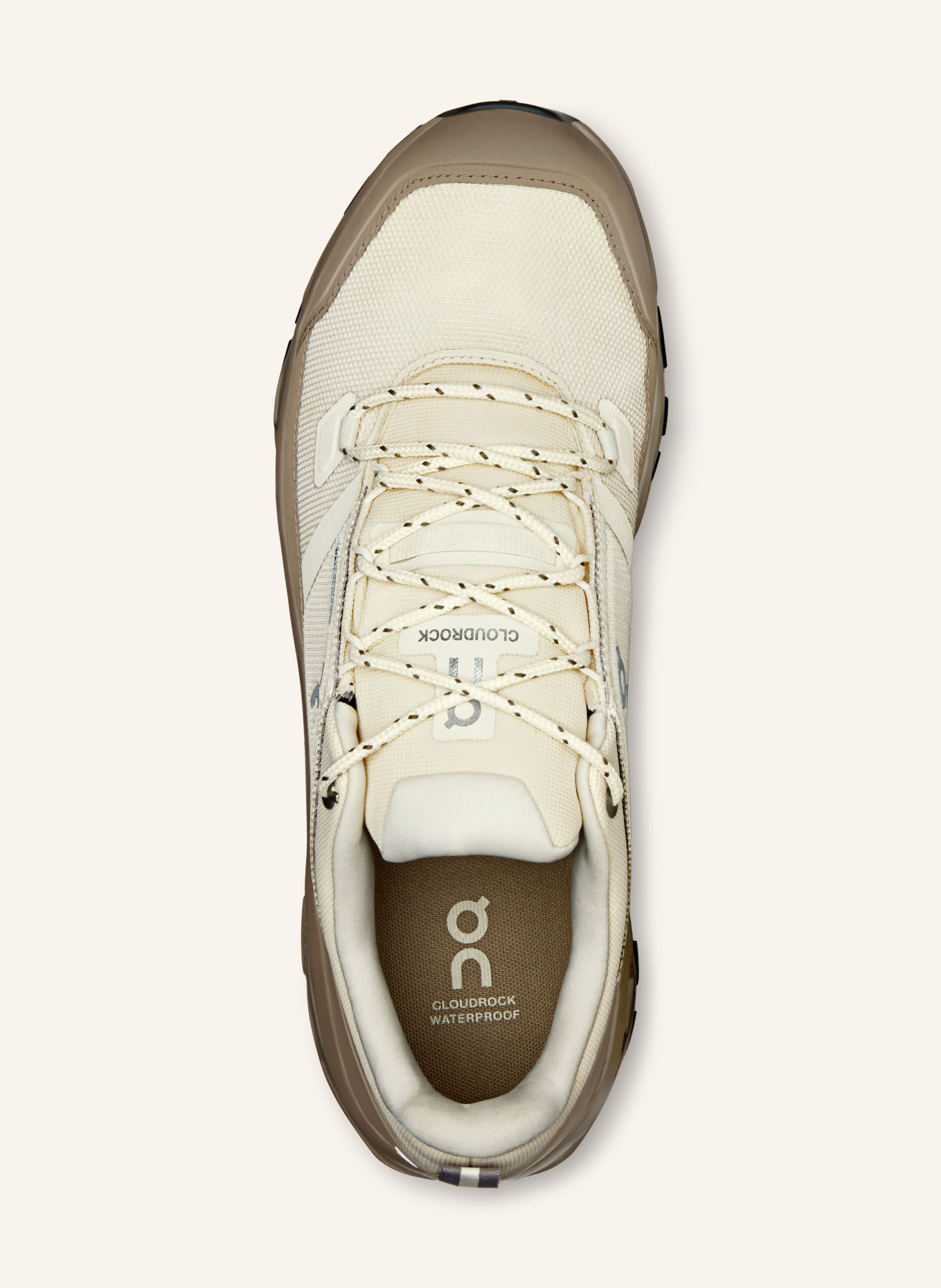 On Wanderschuhe CLOUDROCK LOW WP: BEIGE / CREME