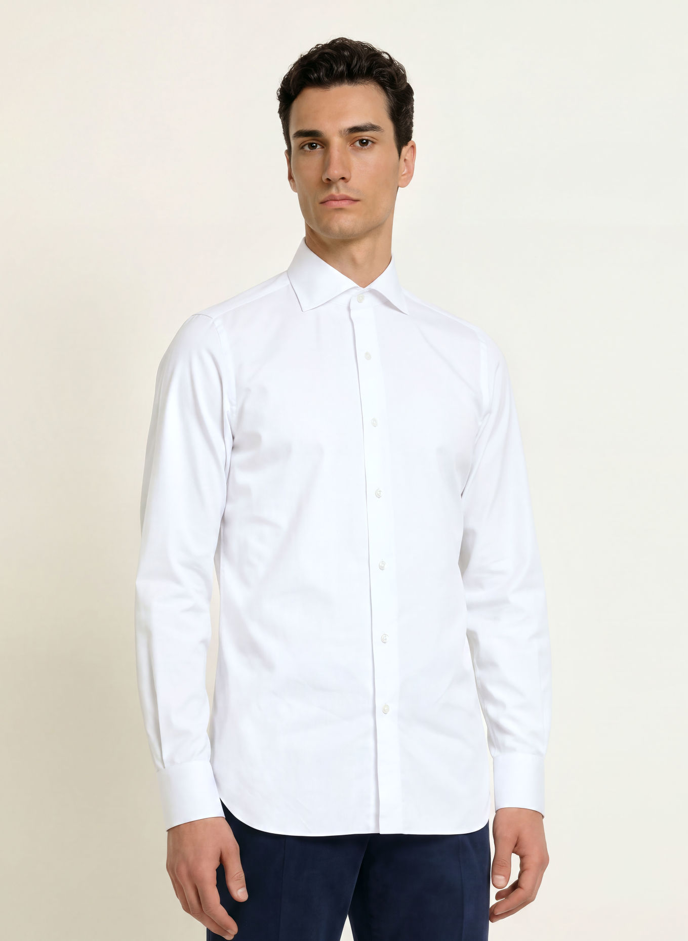 FINAMORE 1925 Oxford-overhemd NAPOLI EDUARDO Regular Fit: WIT