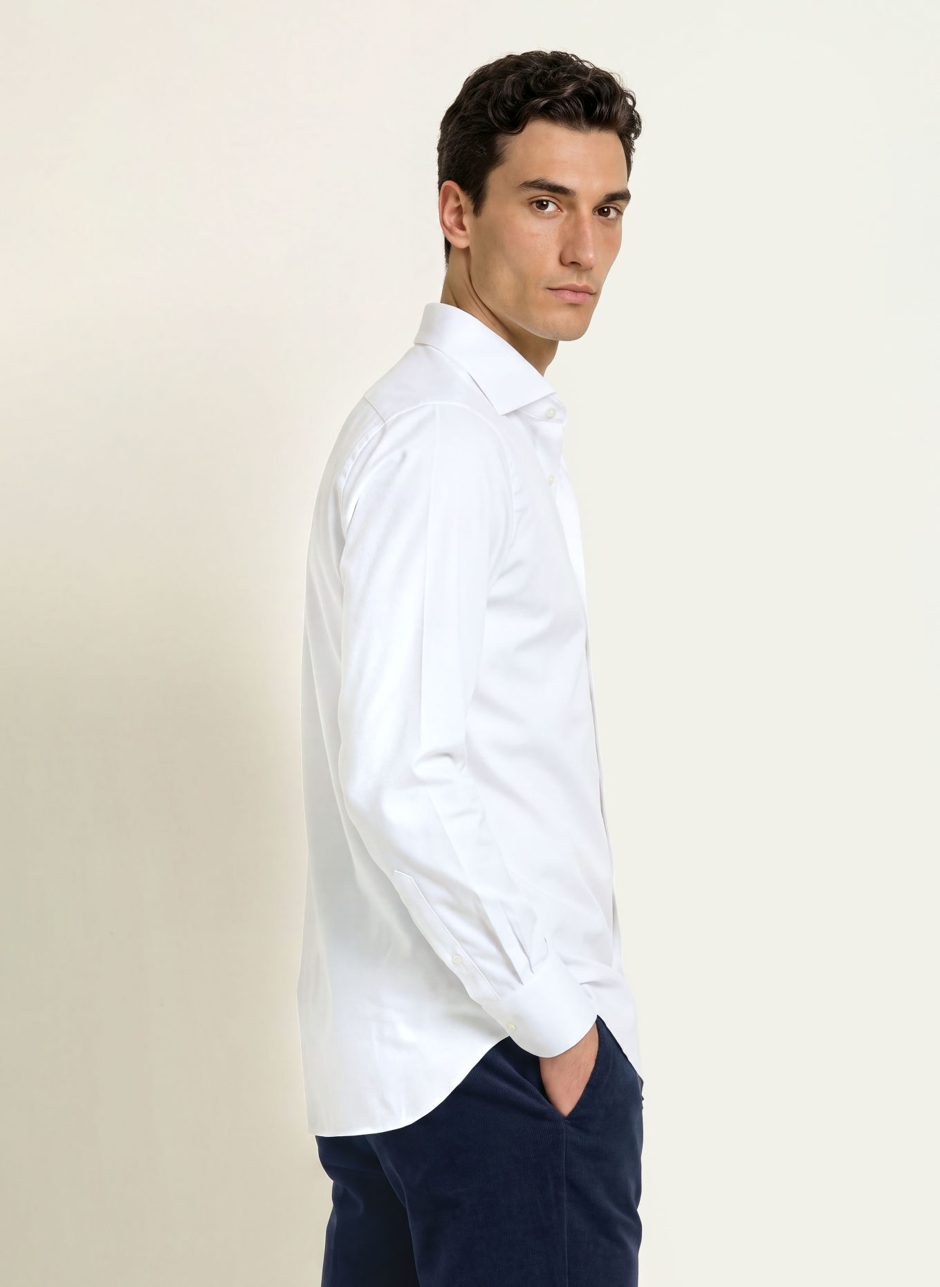 FINAMORE 1925 Oxford-overhemd NAPOLI EDUARDO Regular Fit: WIT
