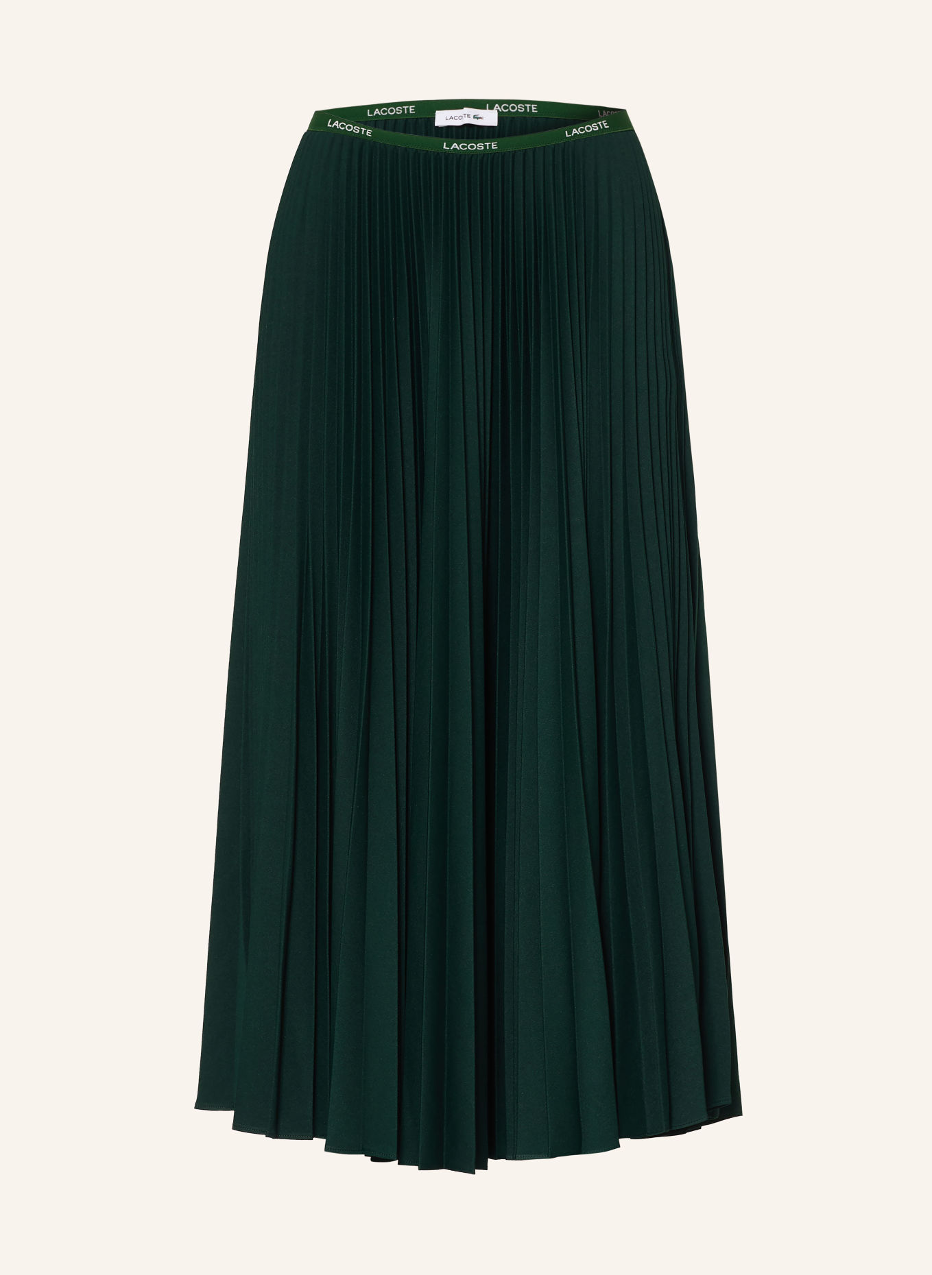 LACOSTE Pleated skirt: DARK GREEN