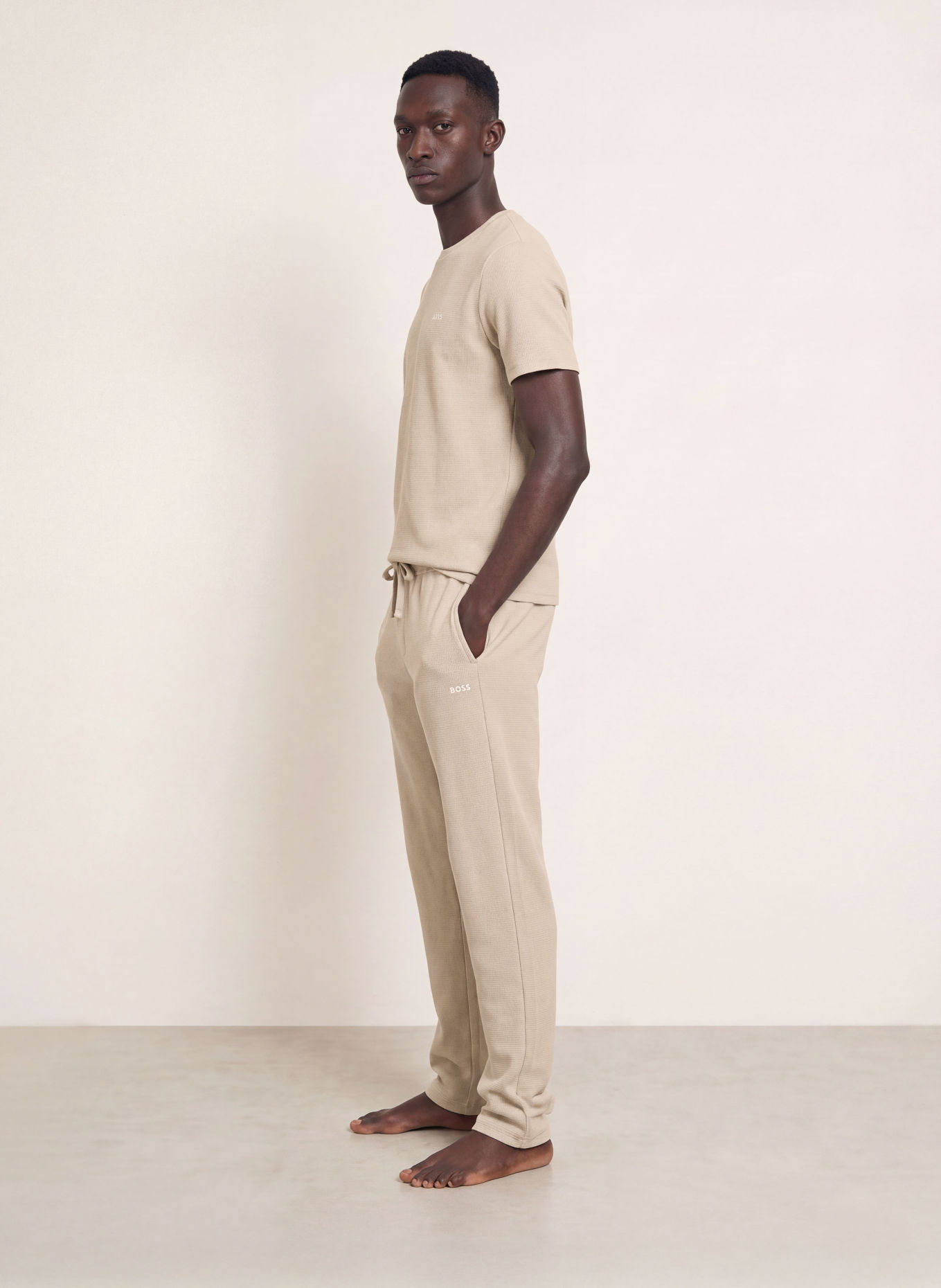 BOSS Pantalon de pyjama WAFFLE: BEIGE