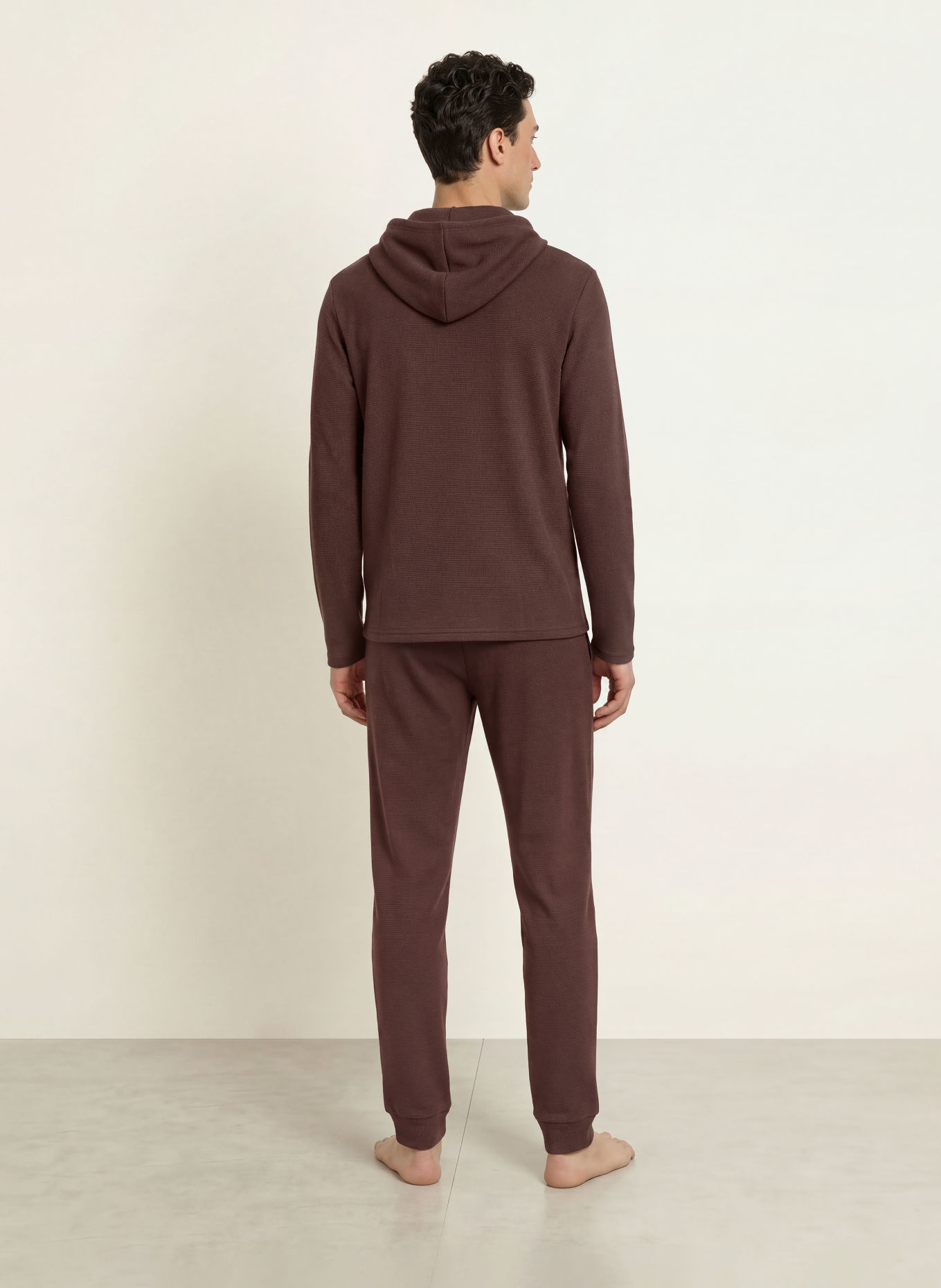 BOSS pantalon de pyjama: MARRON FONCÉ / NOIR