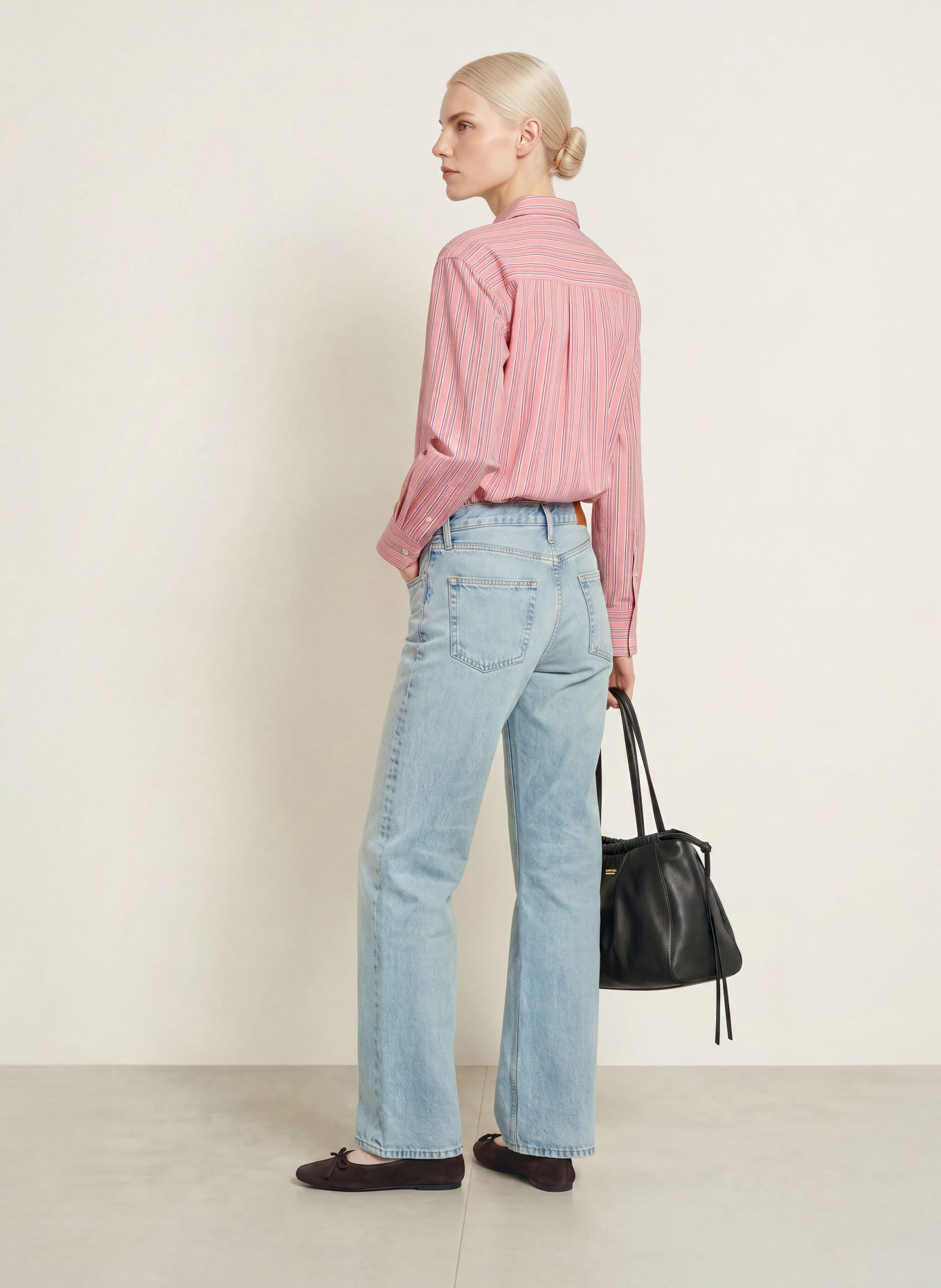 TOMMY HILFIGER Hemdbluse: ROSA / DUNKELGRAU / WEISS