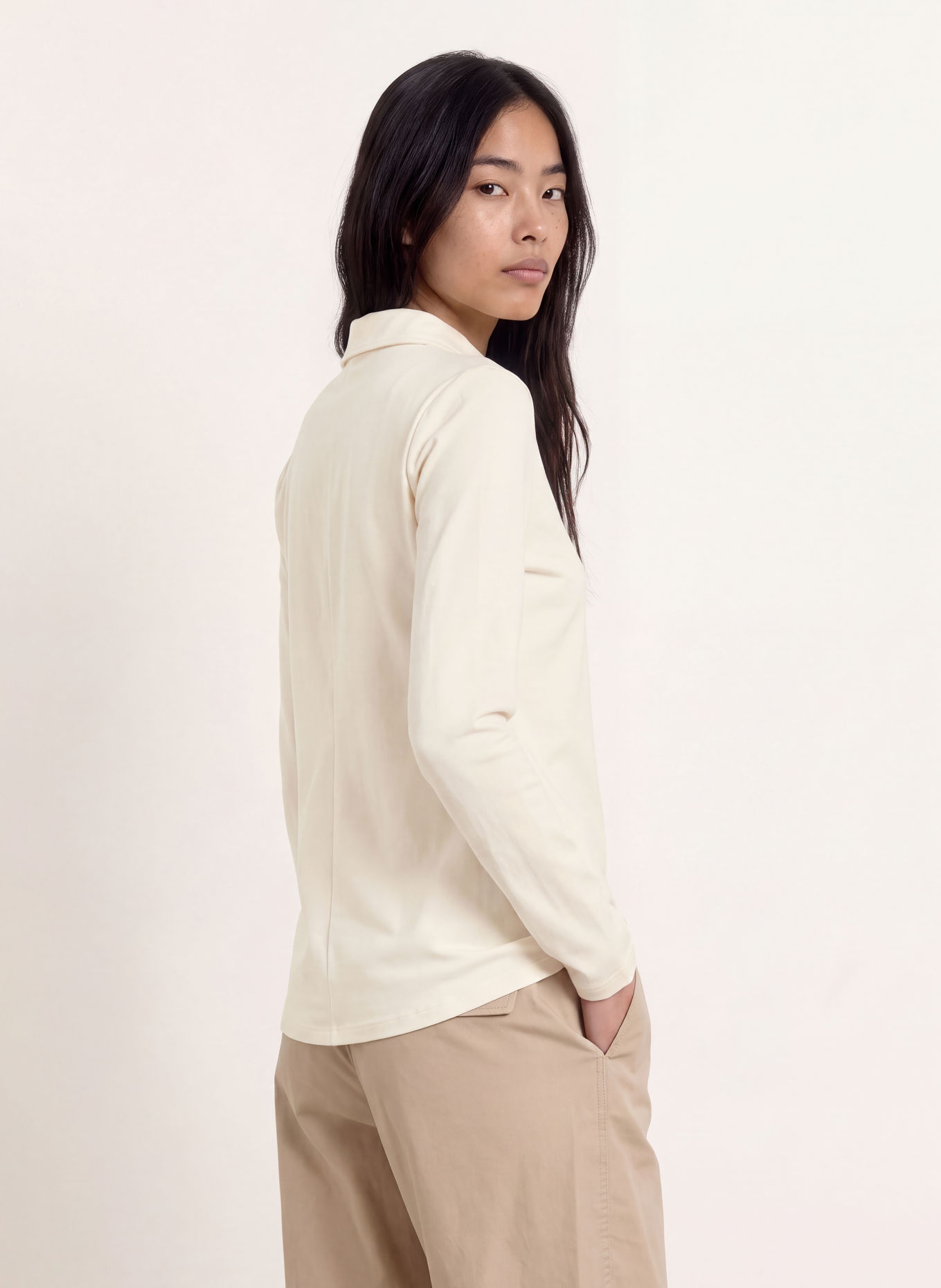 ARMEDANGELS Hemdbluse NALAANNIA aus Jersey: WEISS