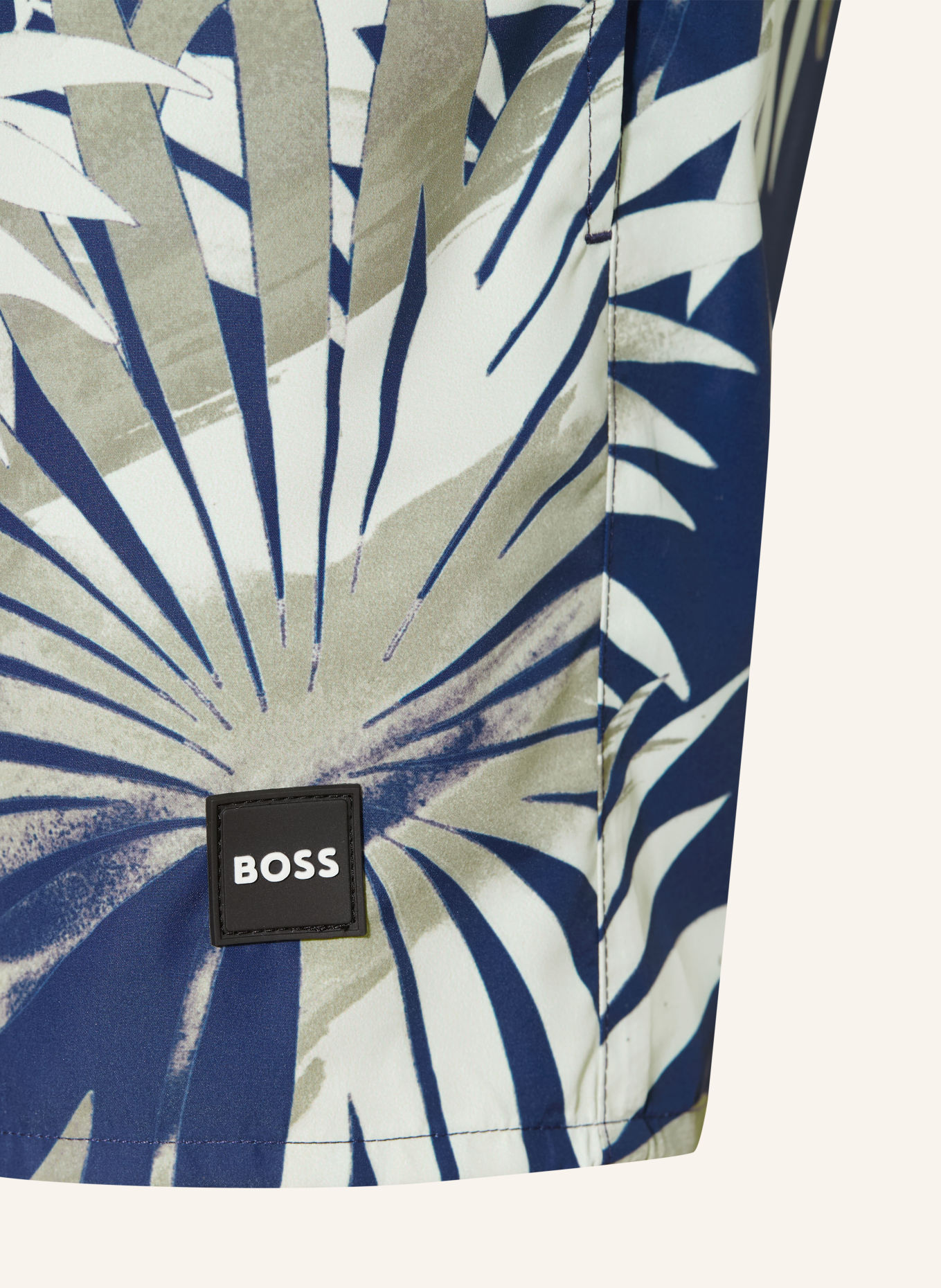 BOSS Badeshorts PIRANHA: DUNKELBLAU / BEIGE / CREME