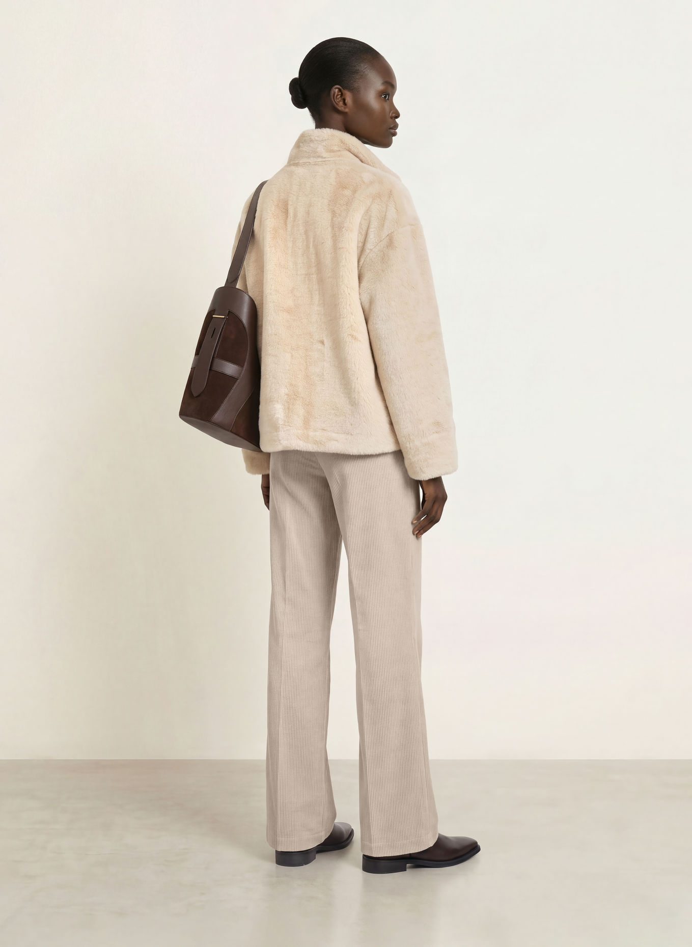 CAMBIO Marlenehose AMELIE aus Cord: BEIGE