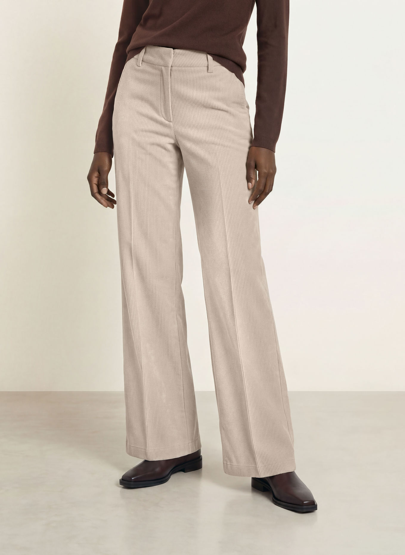 CAMBIO Marlenehose AMELIE aus Cord: BEIGE