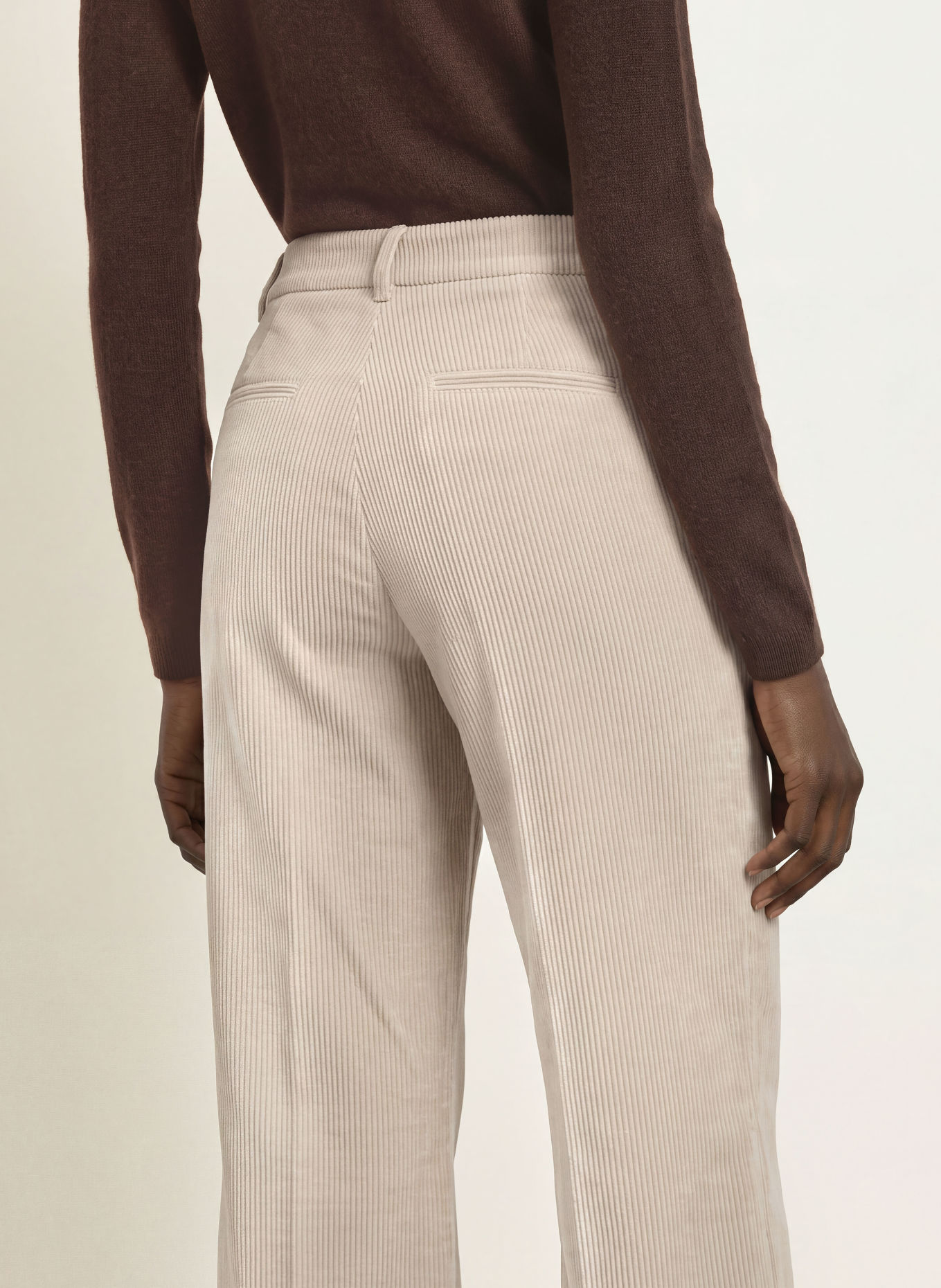 CAMBIO Marlenehose AMELIE aus Cord: BEIGE