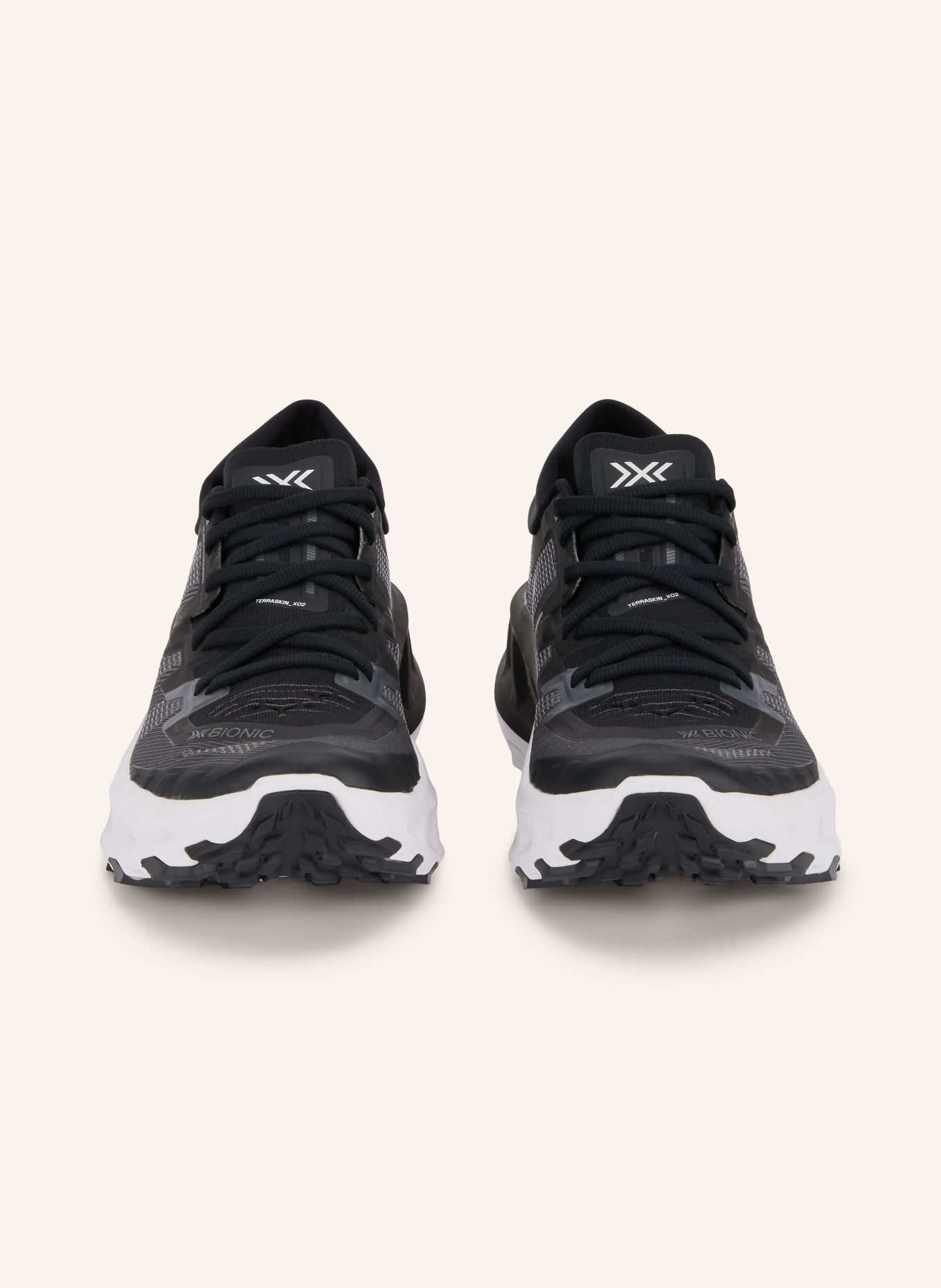 X-BIONIC TERRASKIN X02 trail running shoes: BLACK / DARK GRAY / WHITE