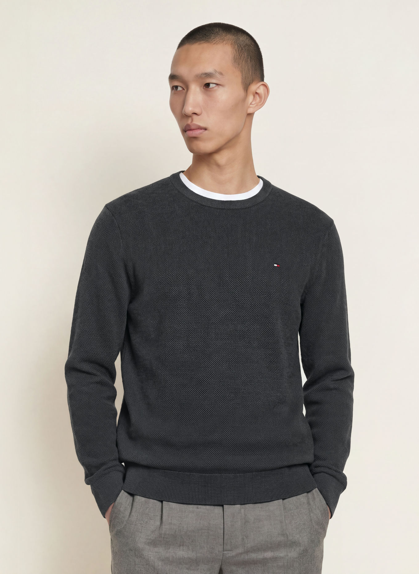TOMMY HILFIGER Pullover: DUNKELGRAU