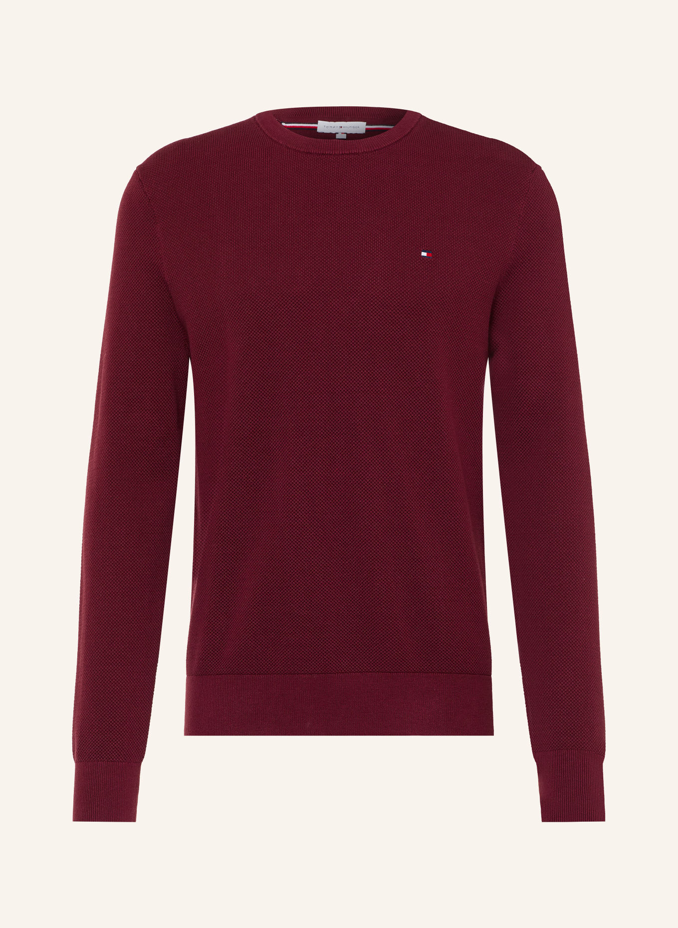 TOMMY HILFIGER Pullover: DUNKELROT