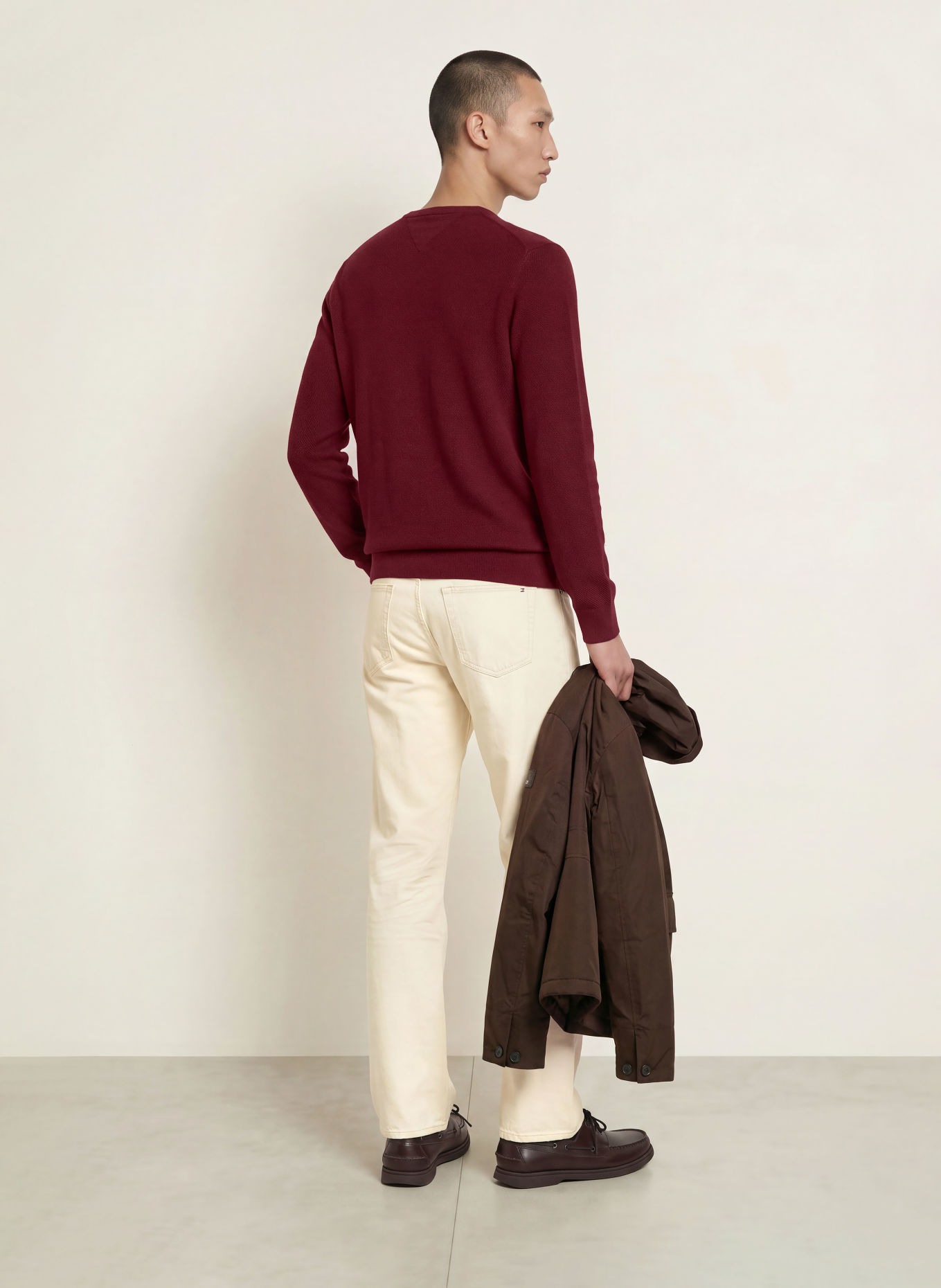 TOMMY HILFIGER Pullover: DUNKELROT