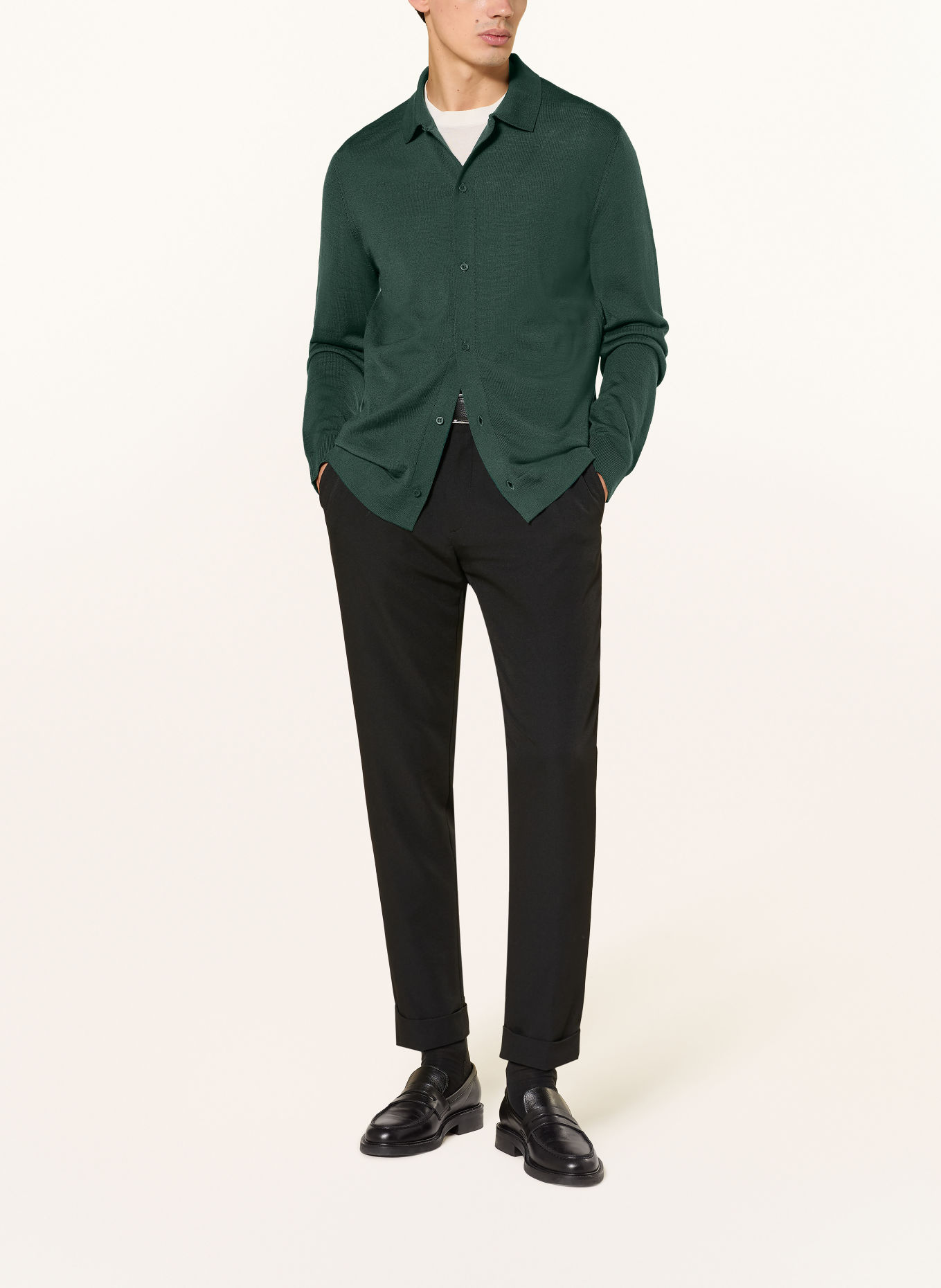 STRELLSON Cardigan MAREK: DARK GREEN