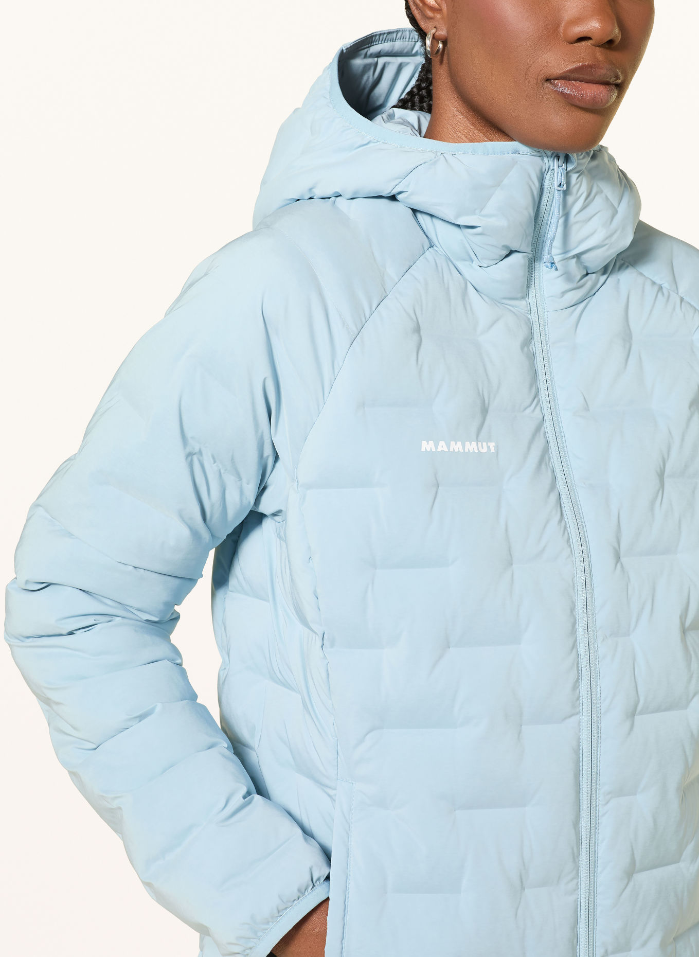 MAMMUT Quilted jacket SENDER IN: LIGHT BLUE / WHITE