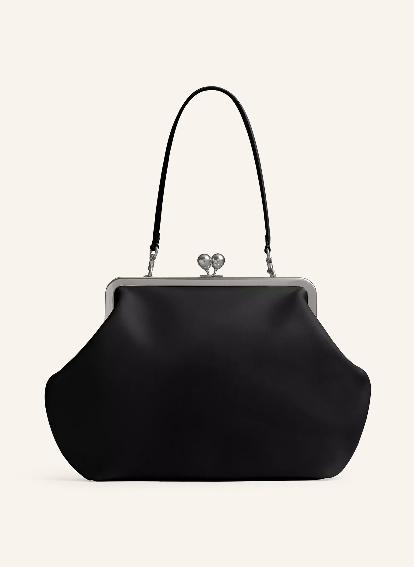 COACH Handbag KISSLOCK FRAME LARGE: BLACK / SILVER