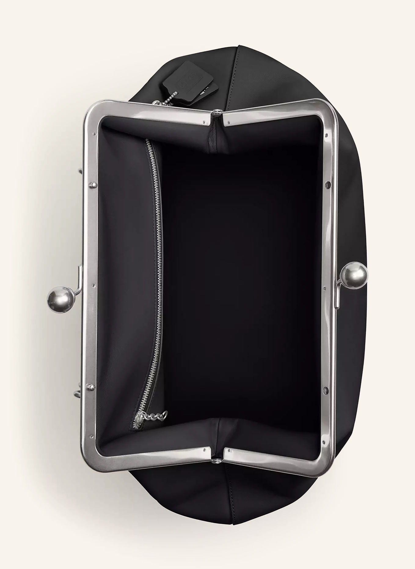 COACH Handbag KISSLOCK FRAME LARGE: BLACK / SILVER