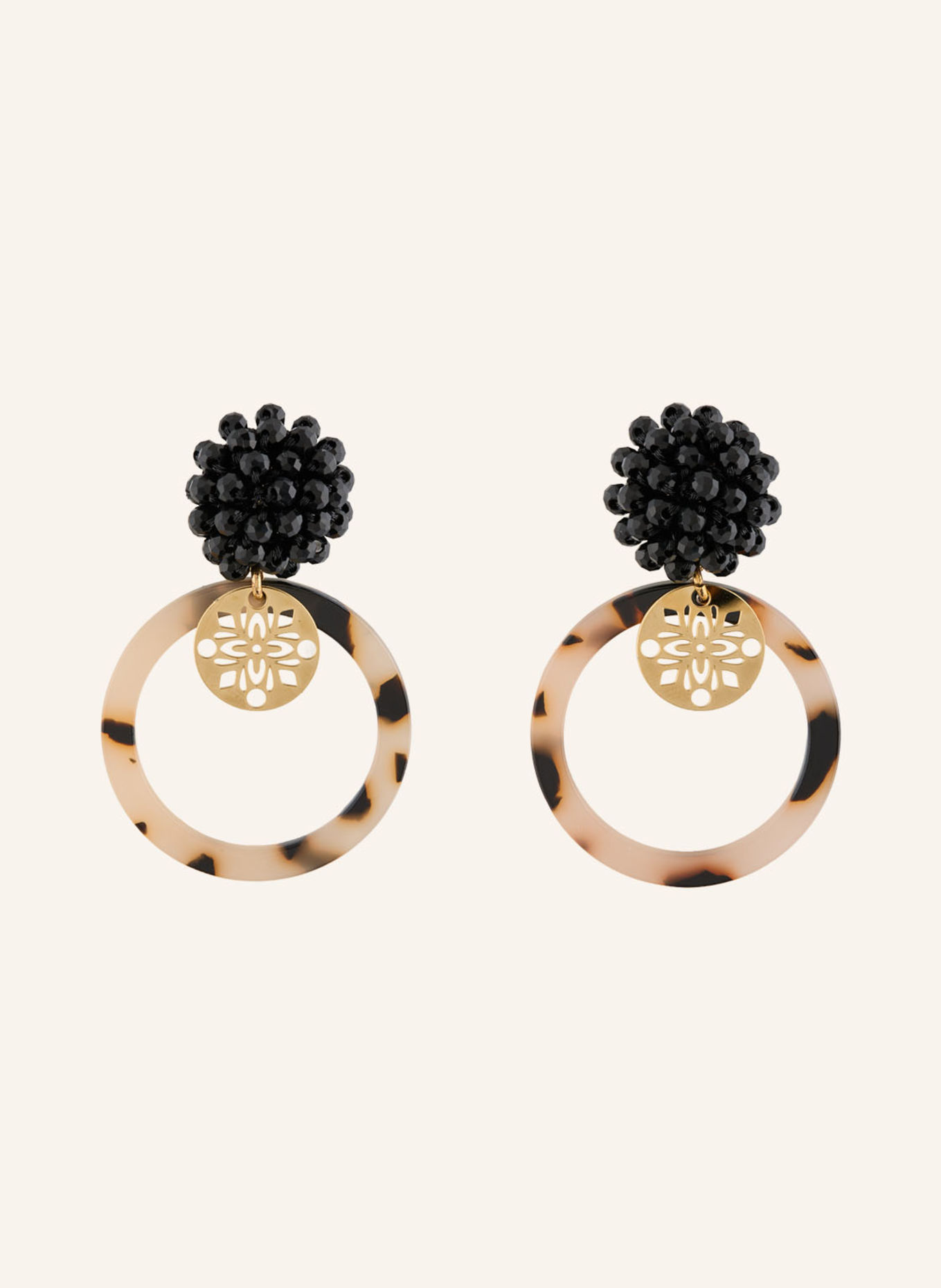 Seenberg boucles d'oreilles: OR / BEIGE / NOIR