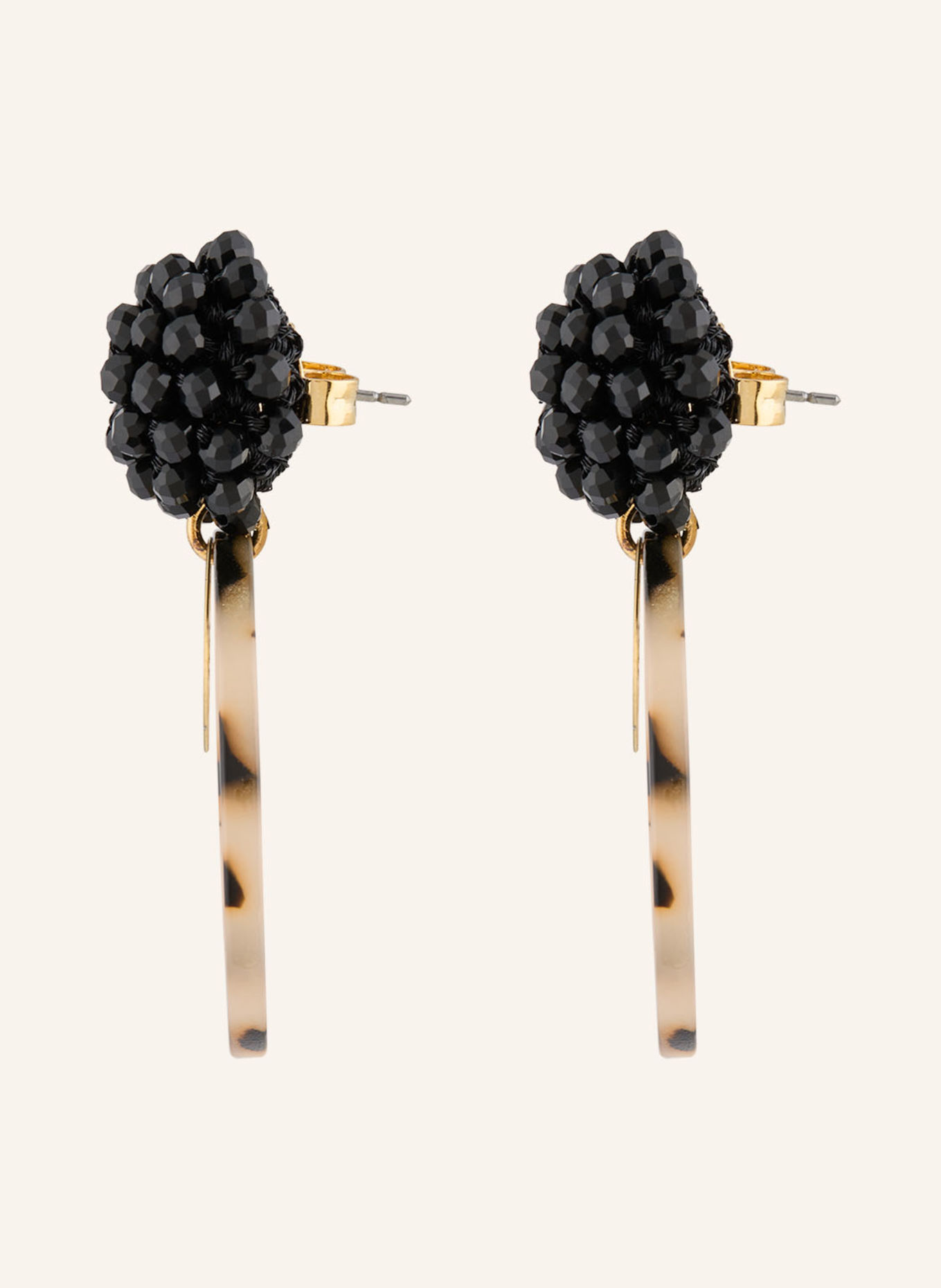 Seenberg boucles d'oreilles: OR / BEIGE / NOIR