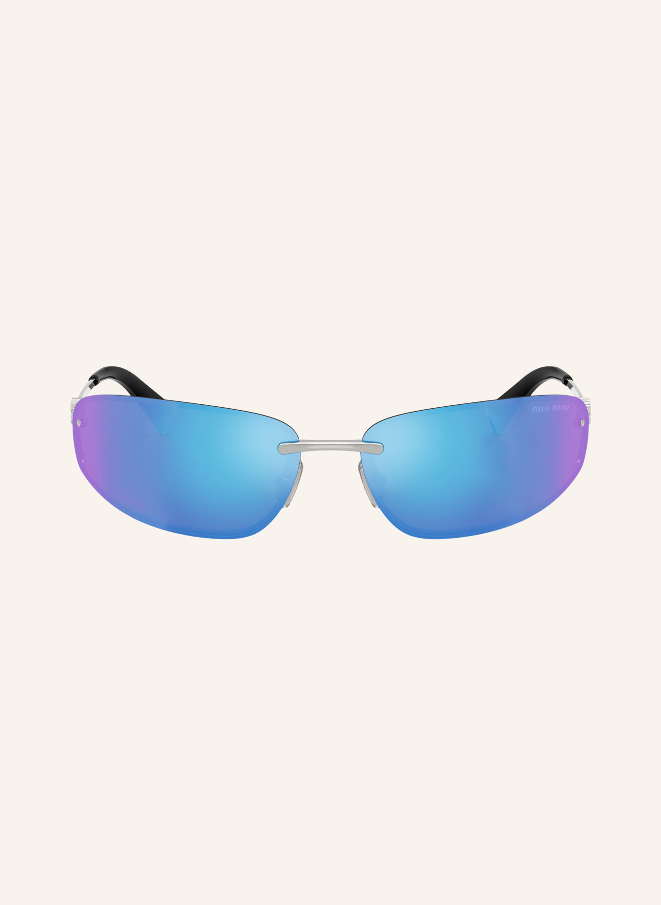 MIU MIU Lunettes de soleil MUA50S: ARGENT/BLEU MIROIR