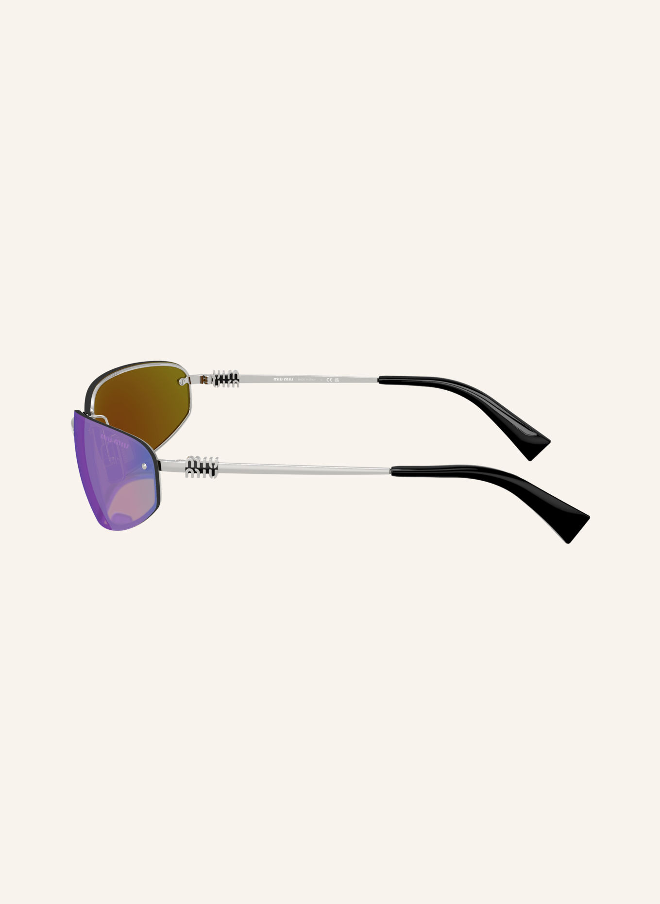 MIU MIU Lunettes de soleil MUA50S: ARGENT/BLEU MIROIR
