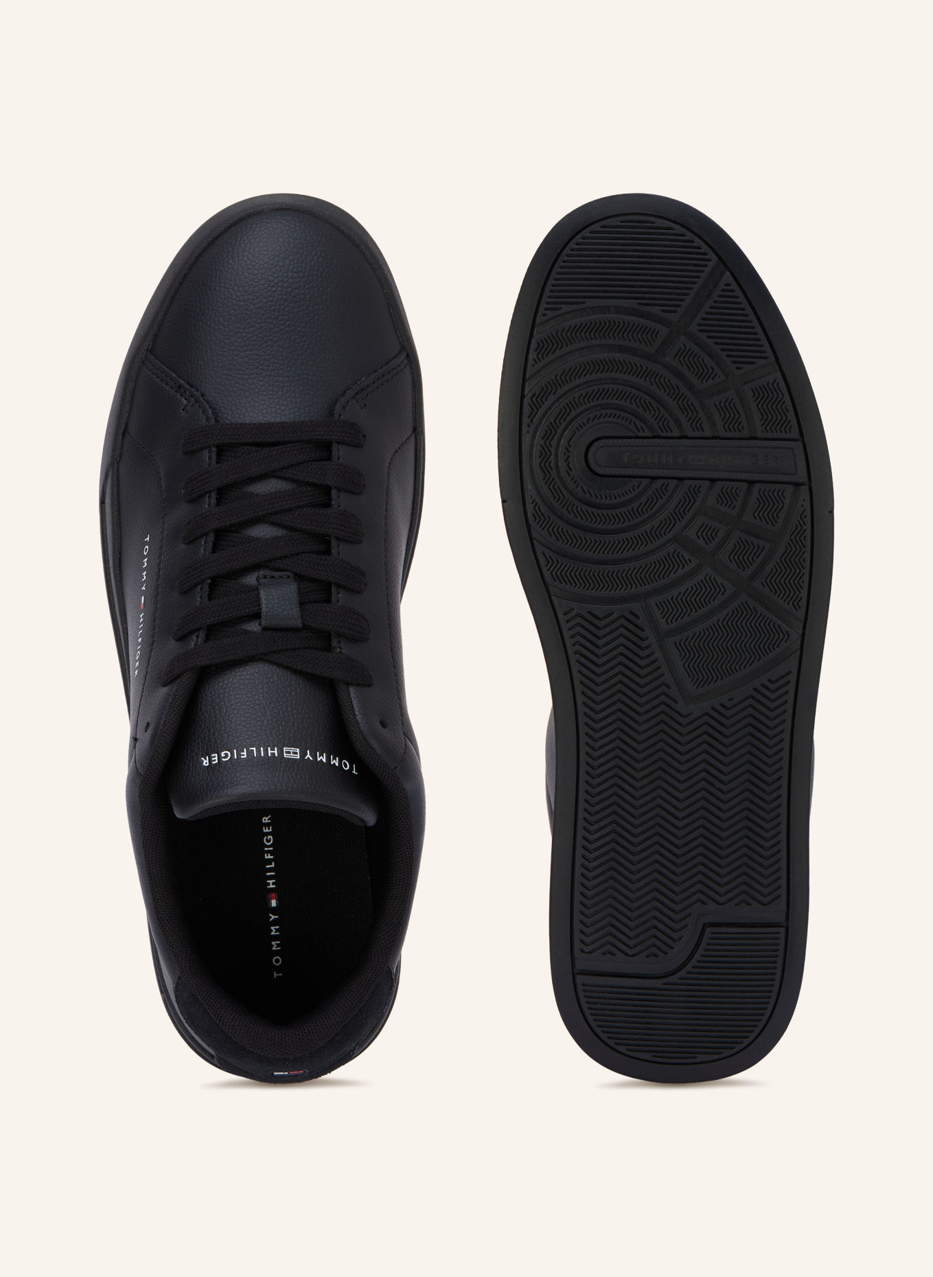 TOMMY HILFIGER Sneaker: ZWART / WIT