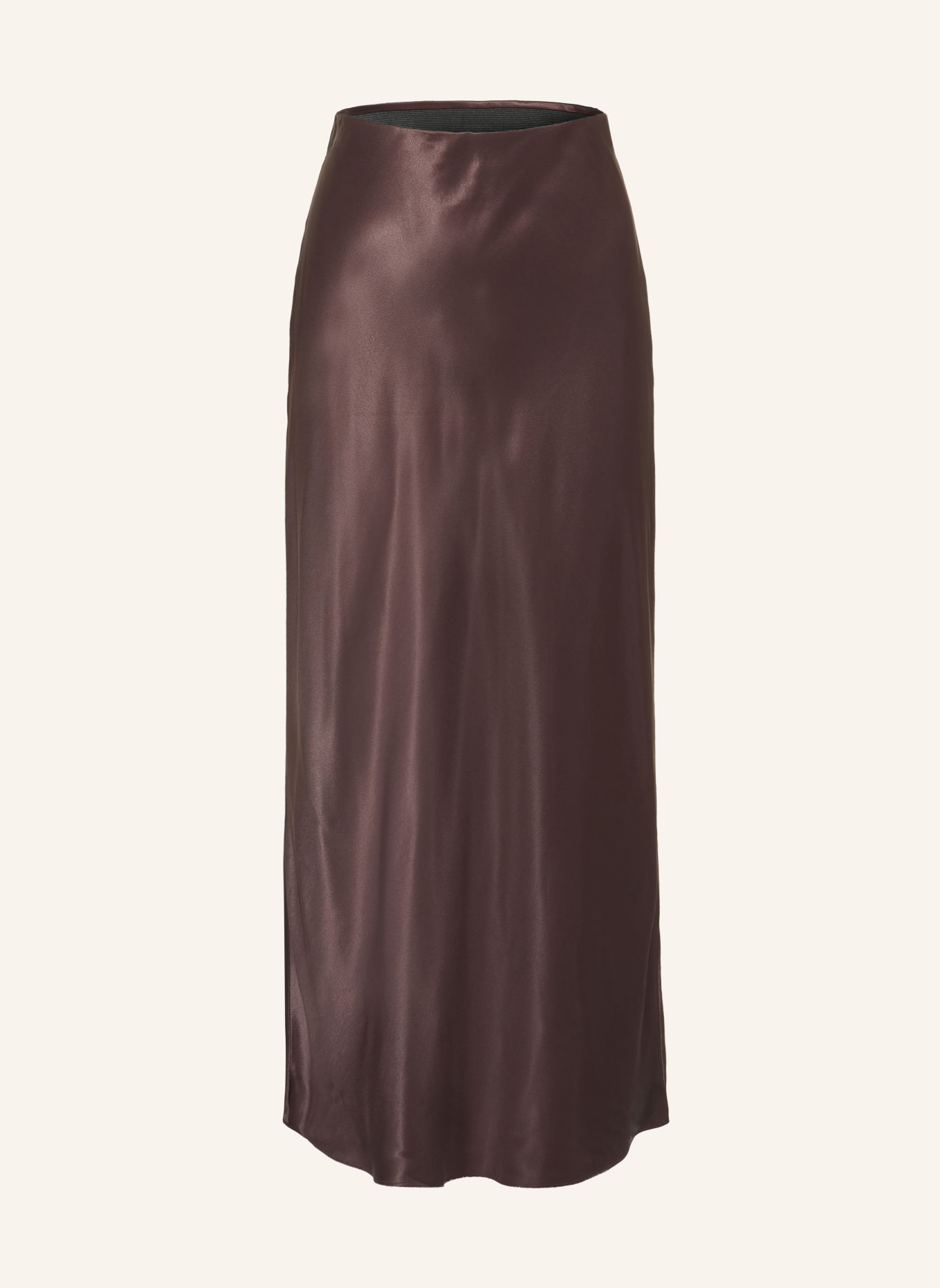 BOSS VESATIE satin skirt: DARK BROWN