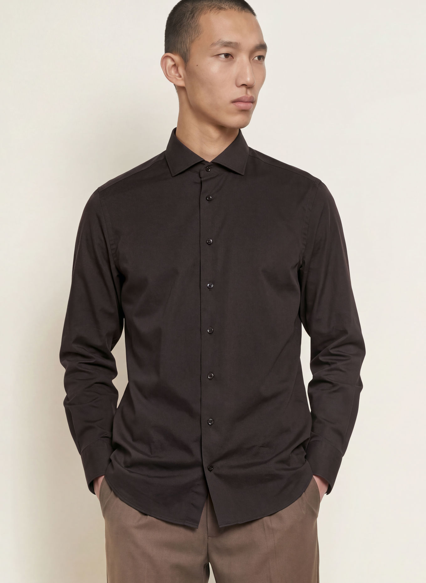 OLYMP SIGNATURE Hemd Casual tailored fit: DUNKELBRAUN