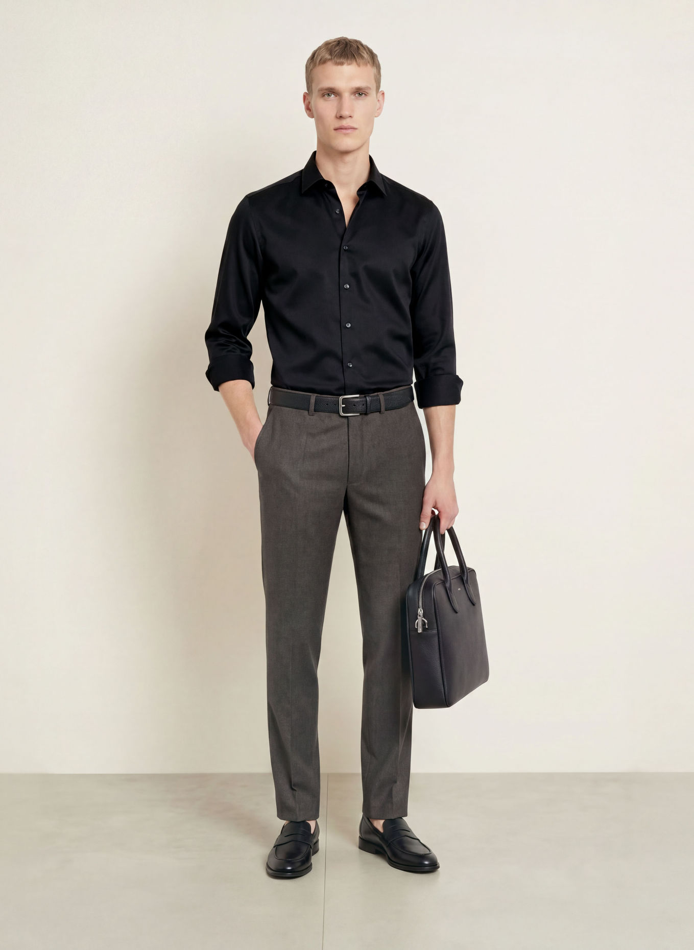 OLYMP SIGNATURE Hemd tailored fit: SCHWARZ
