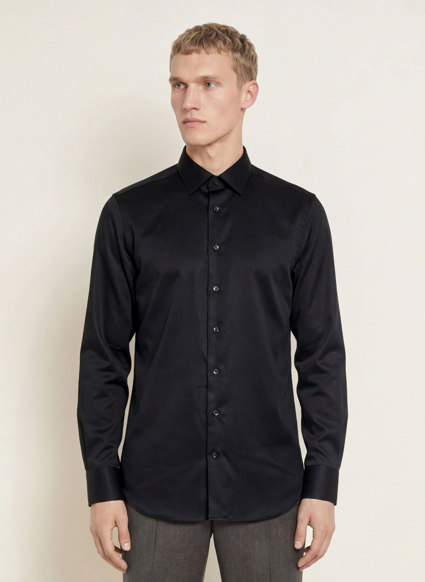 OLYMP SIGNATURE Hemd tailored fit: SCHWARZ