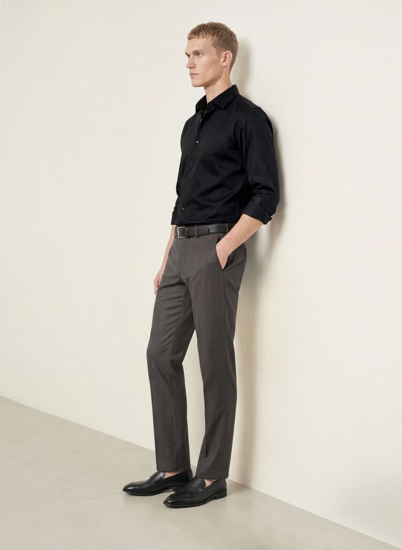 OLYMP SIGNATURE Hemd tailored fit: SCHWARZ