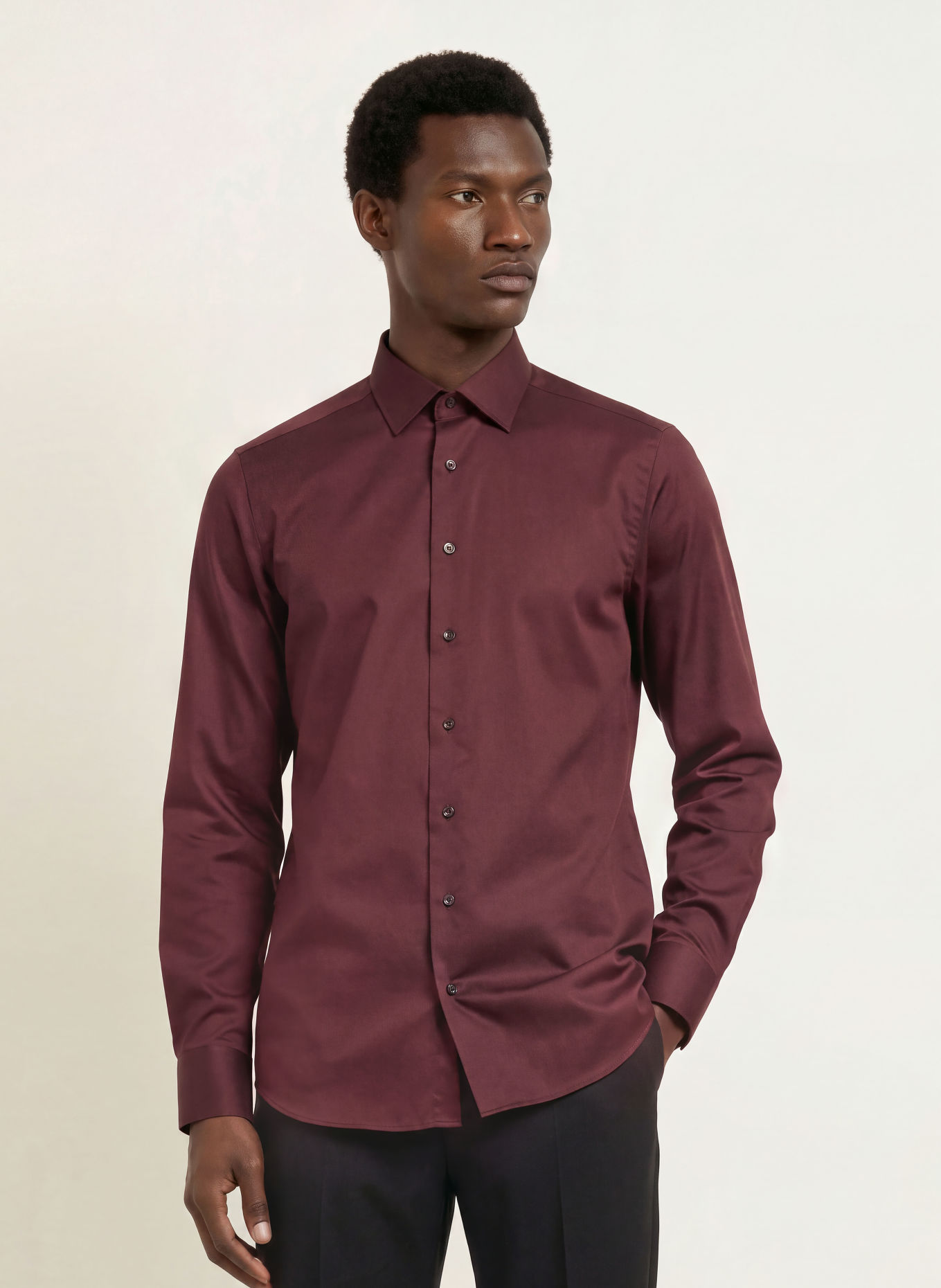 OLYMP SIGNATURE Hemd tailored fit: DUNKELROT