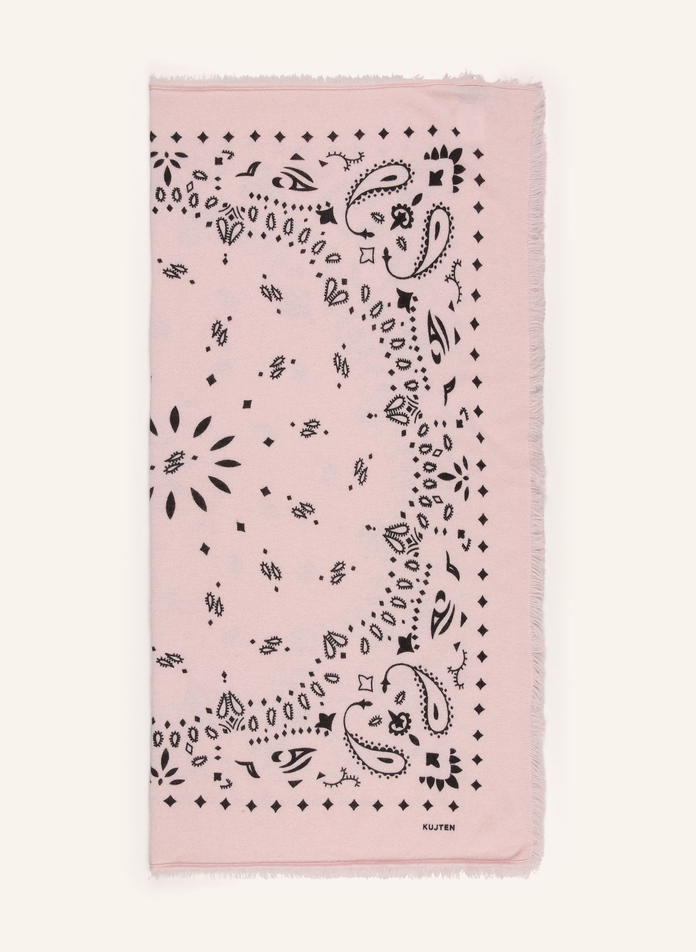 KUJTEN Cashmere-Tuch HACHIKO: ROSÉ / SCHWARZ