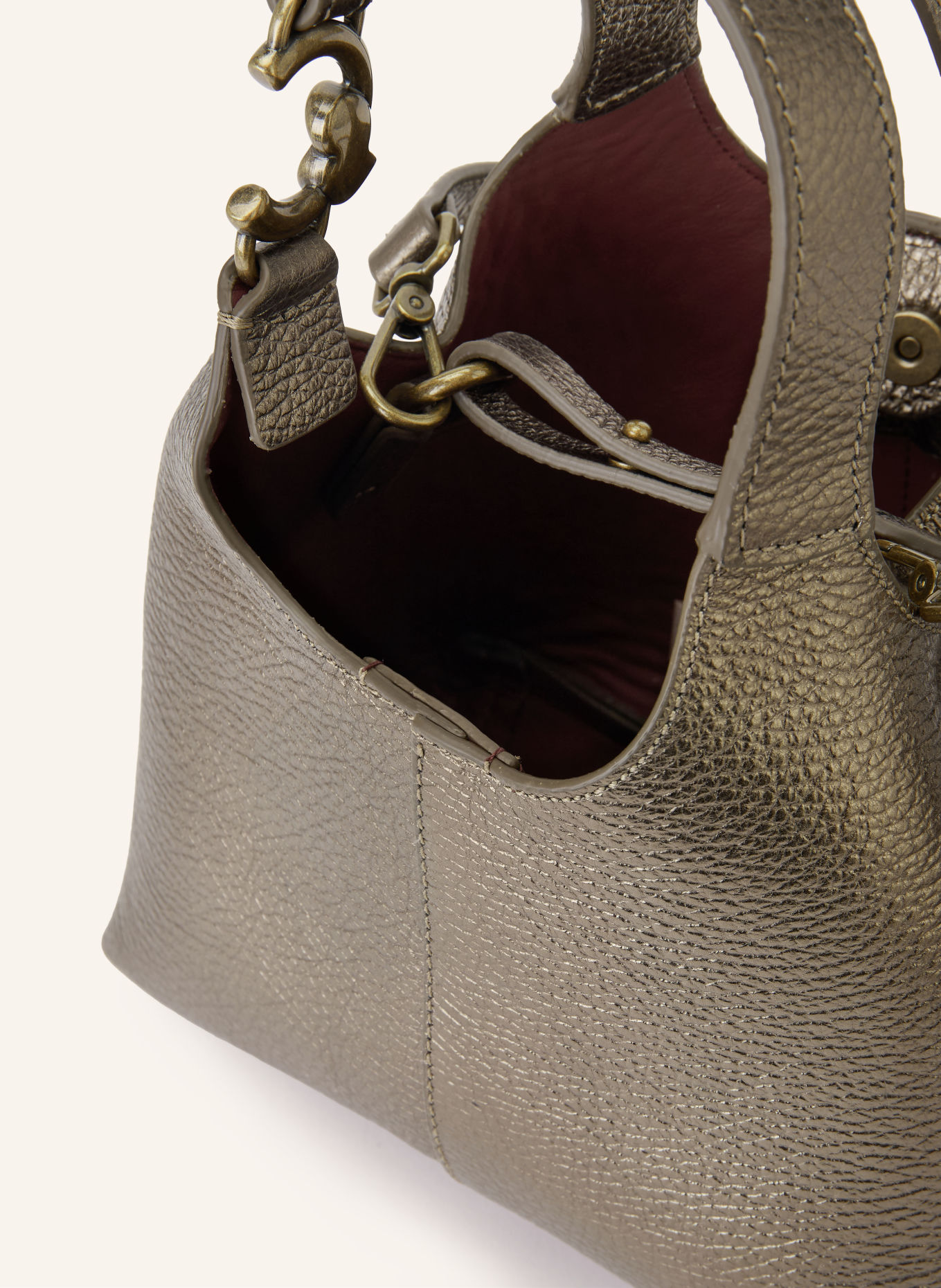 COCCINELLE Handbag with pouch: OLIVE / GOLD