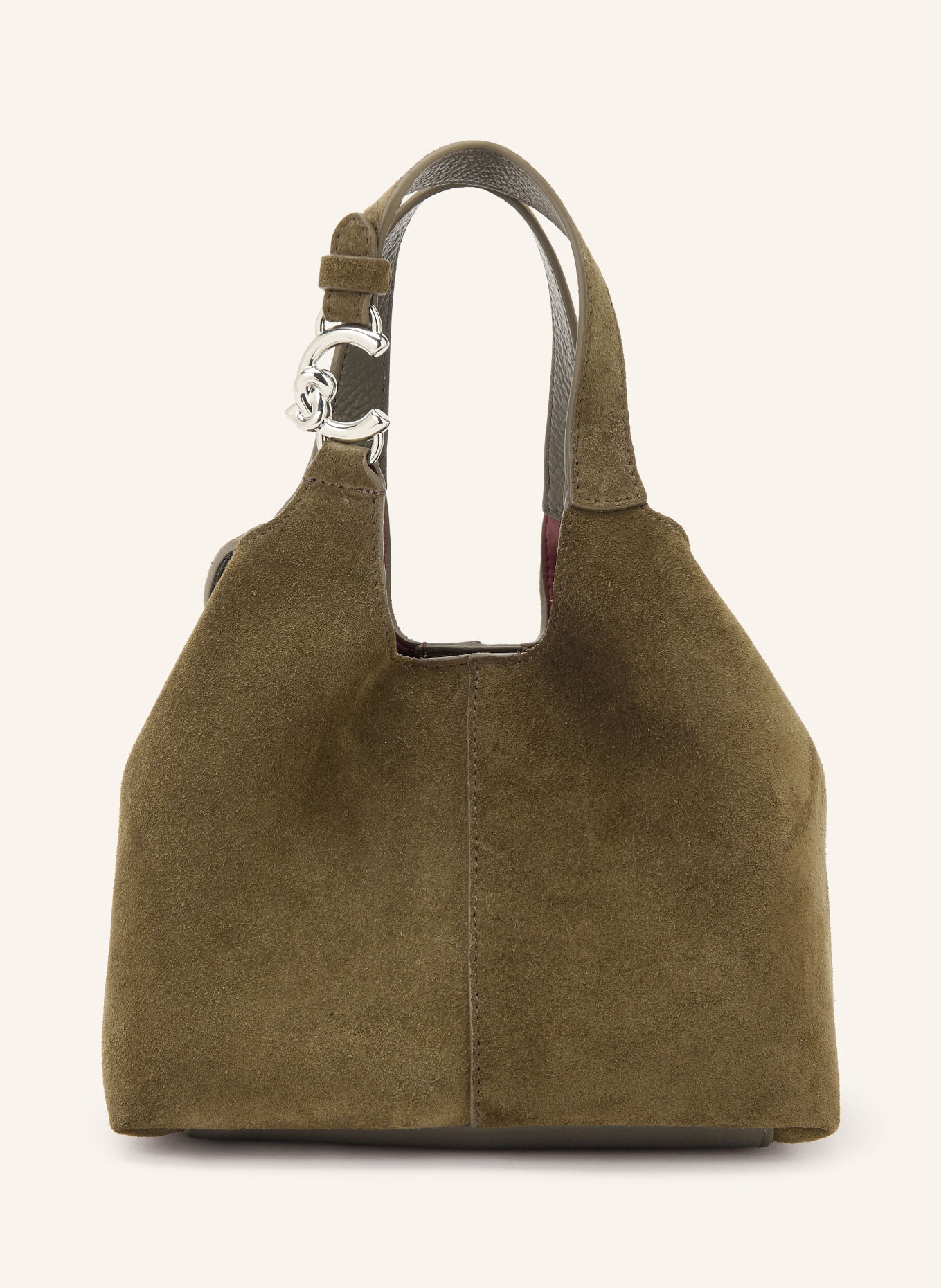 COCCINELLE Handtas met etui: MARRON FONCÉ / ZILVER