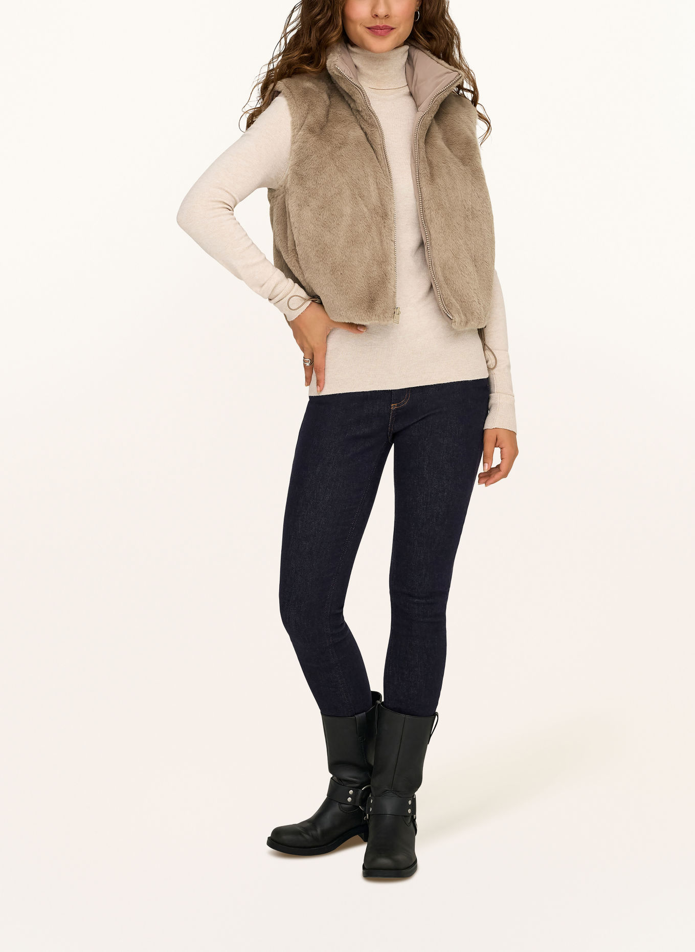 ONLY Kunstfell-Weste: BEIGE