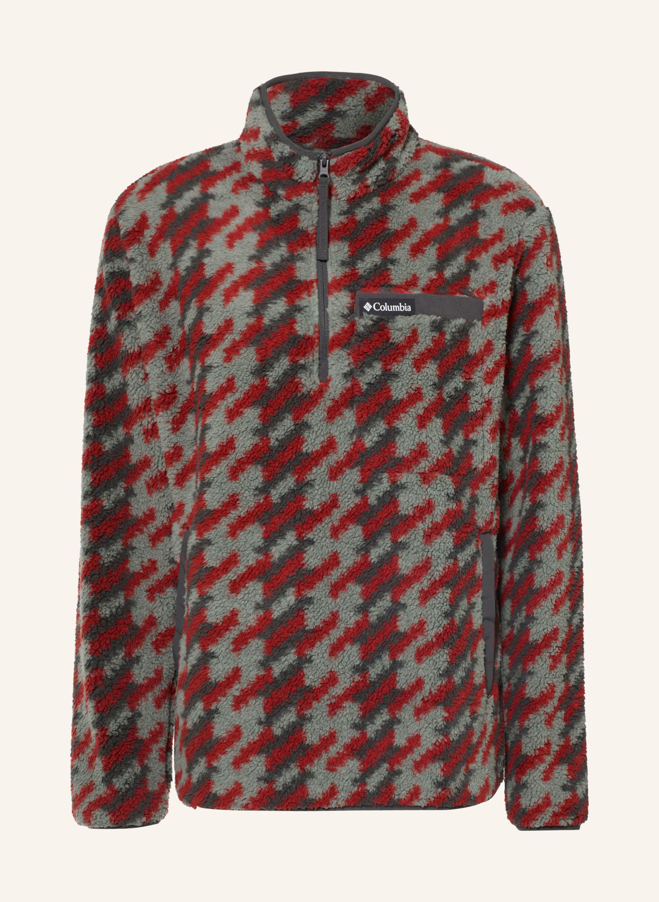 Columbia Fleece-trui RUGGED RIDGE™: ROOD / KAKI / LICHTGROEN