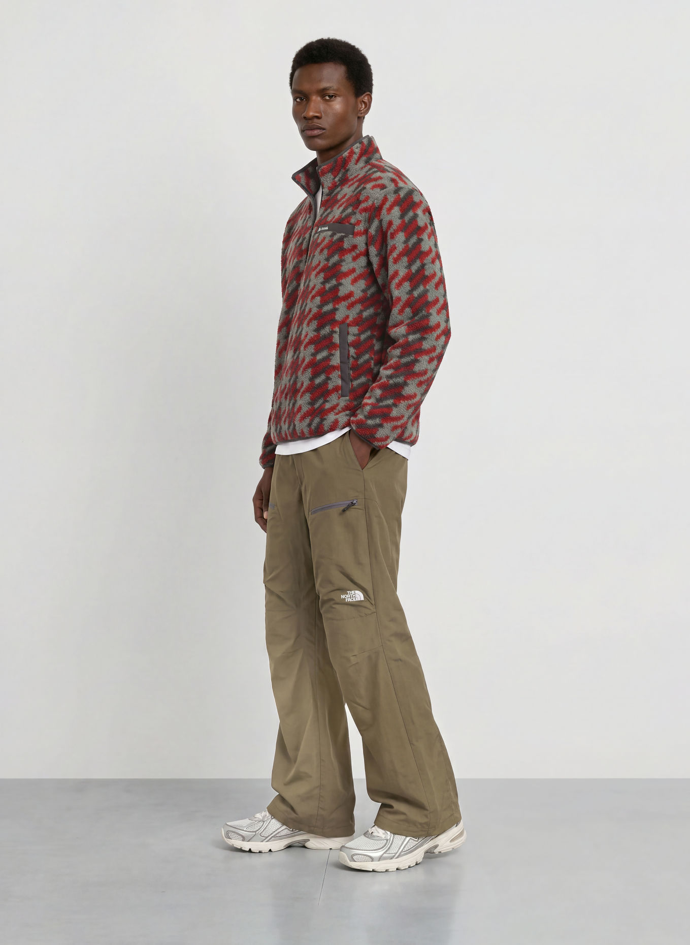 Columbia Fleece-trui RUGGED RIDGE™: ROOD / KAKI / LICHTGROEN