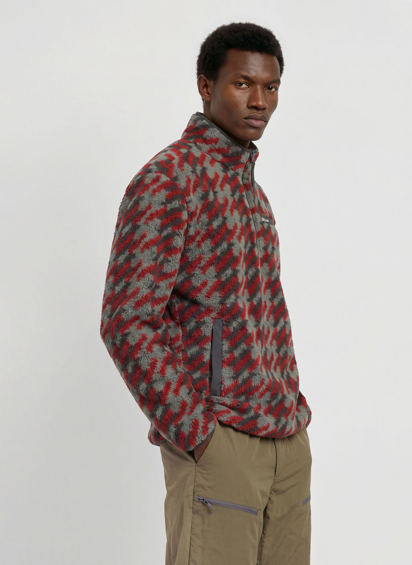 Columbia Fleece-trui RUGGED RIDGE™: ROOD / KAKI / LICHTGROEN