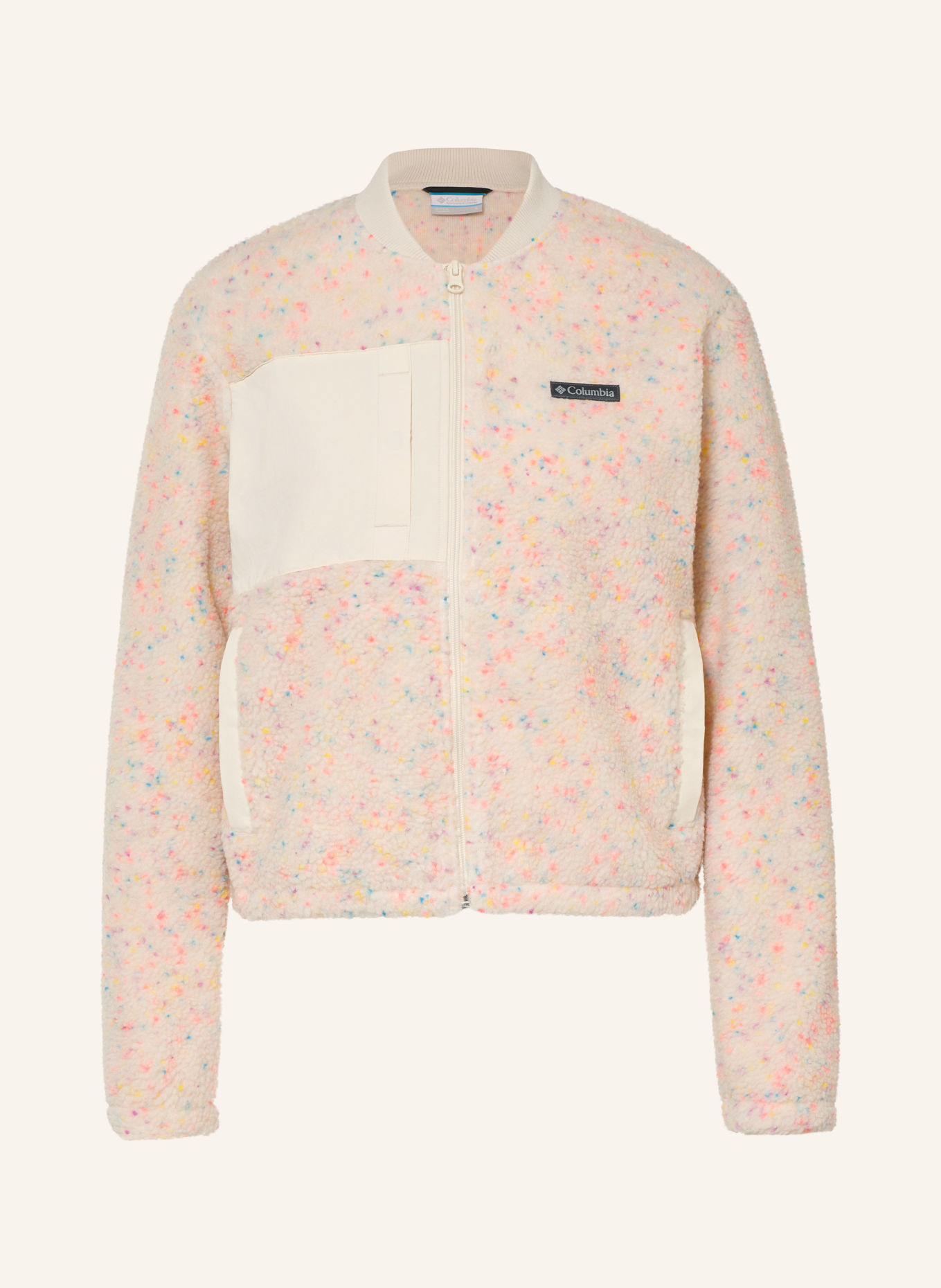 Columbia STELLAR PATH™ fleece jacket: CREAM / NEON PINK / BLUE