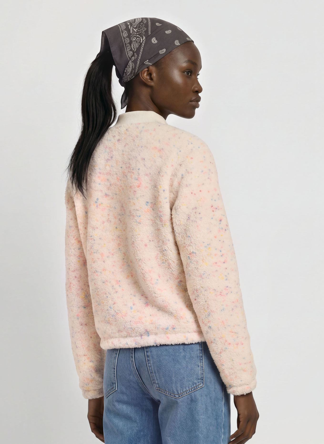Columbia STELLAR PATH™ fleece jacket: CREAM / NEON PINK / BLUE