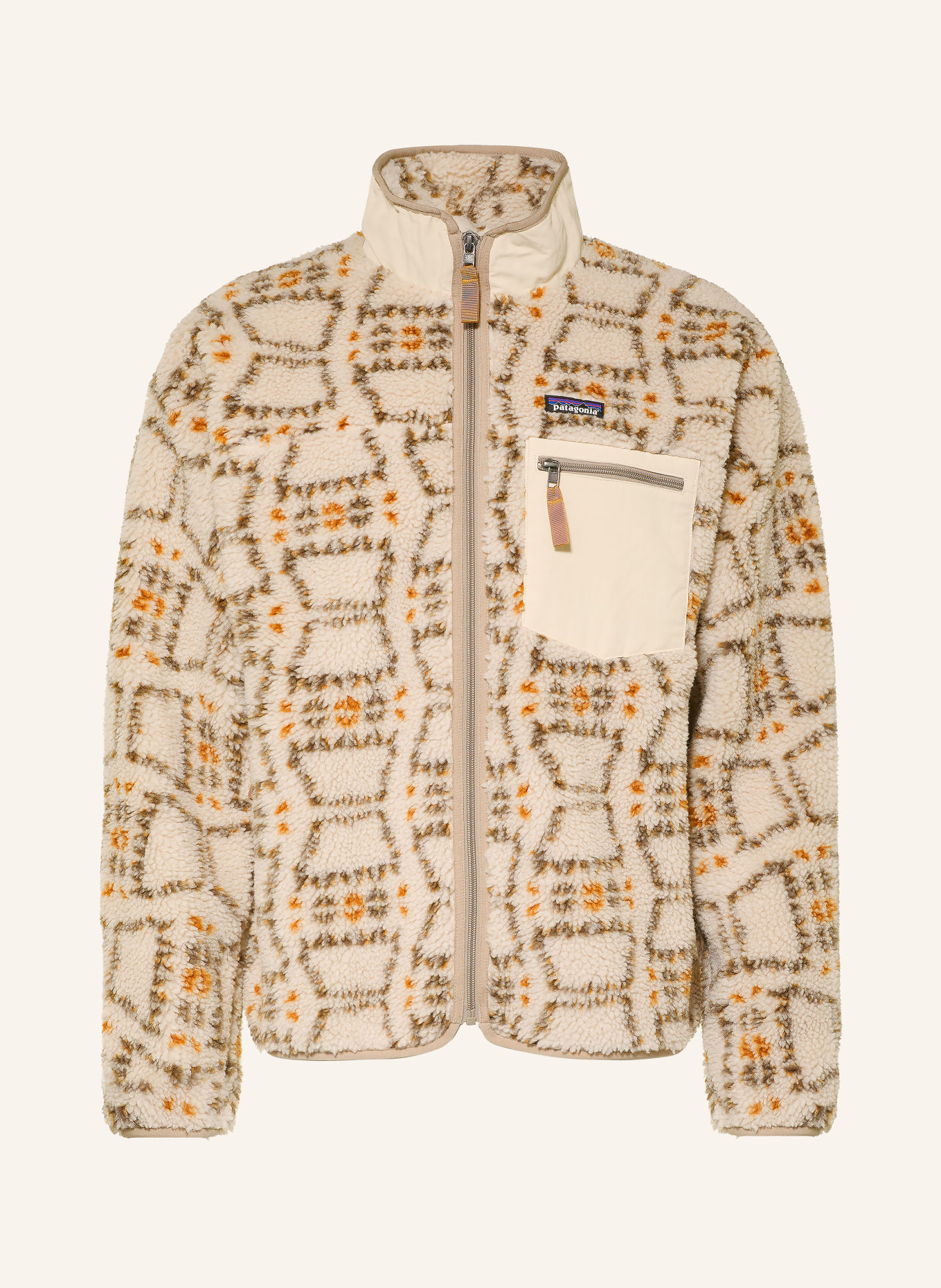 patagonia Kurtka z polaru CLASSIC RETRO-X®: BIAŁY / BEŻOWY / CZIEMNOSZARY