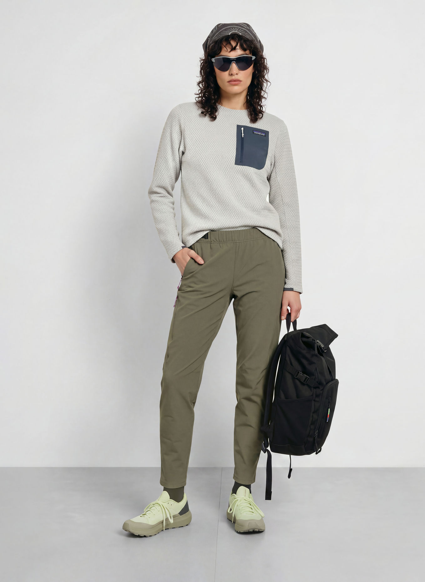 patagonia Sweter z polaru R1® AIR: JASNOCZARY / CZIEMNOSZARY